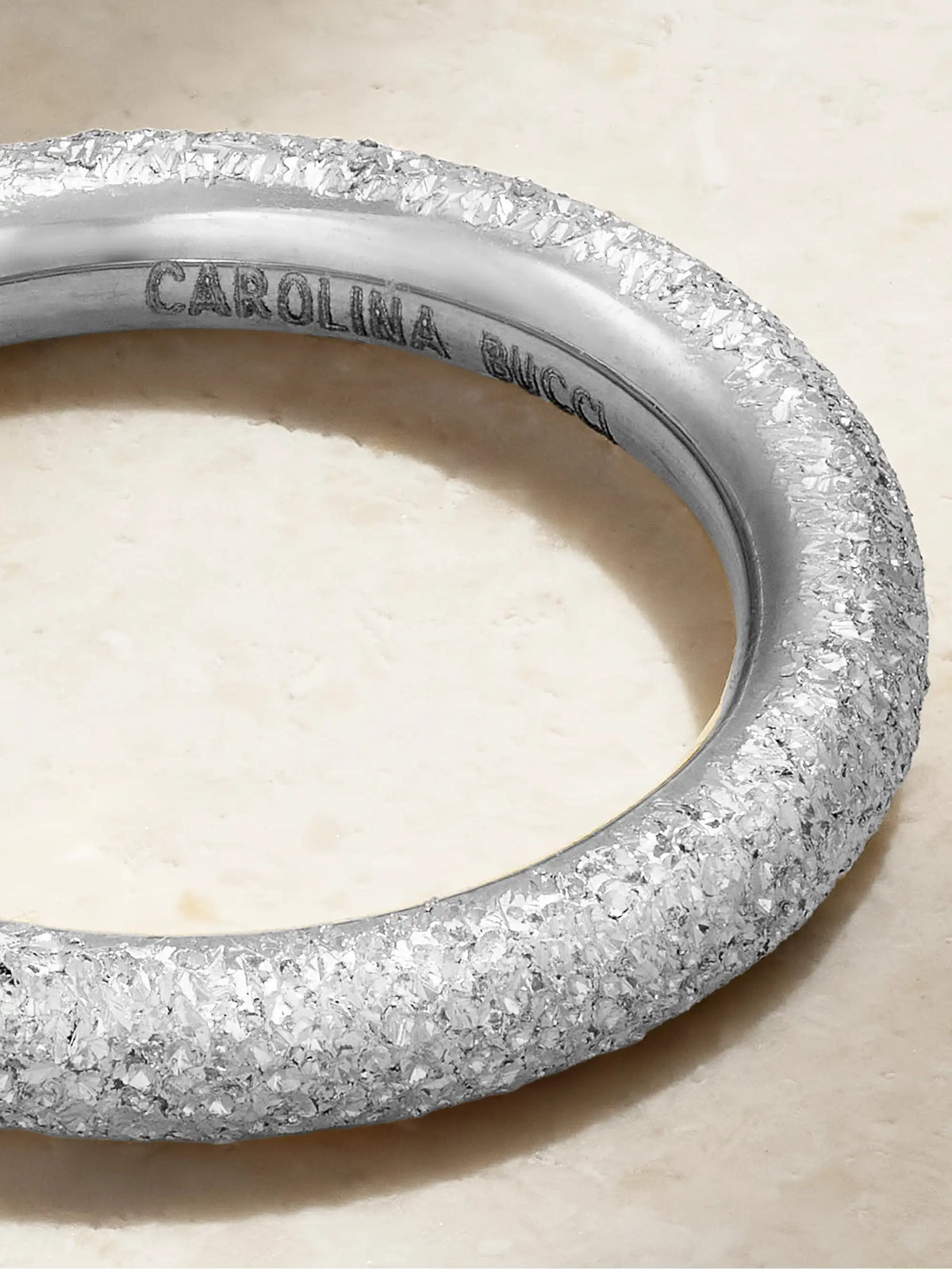 Florentine Finish 18-karat White Gold Ring