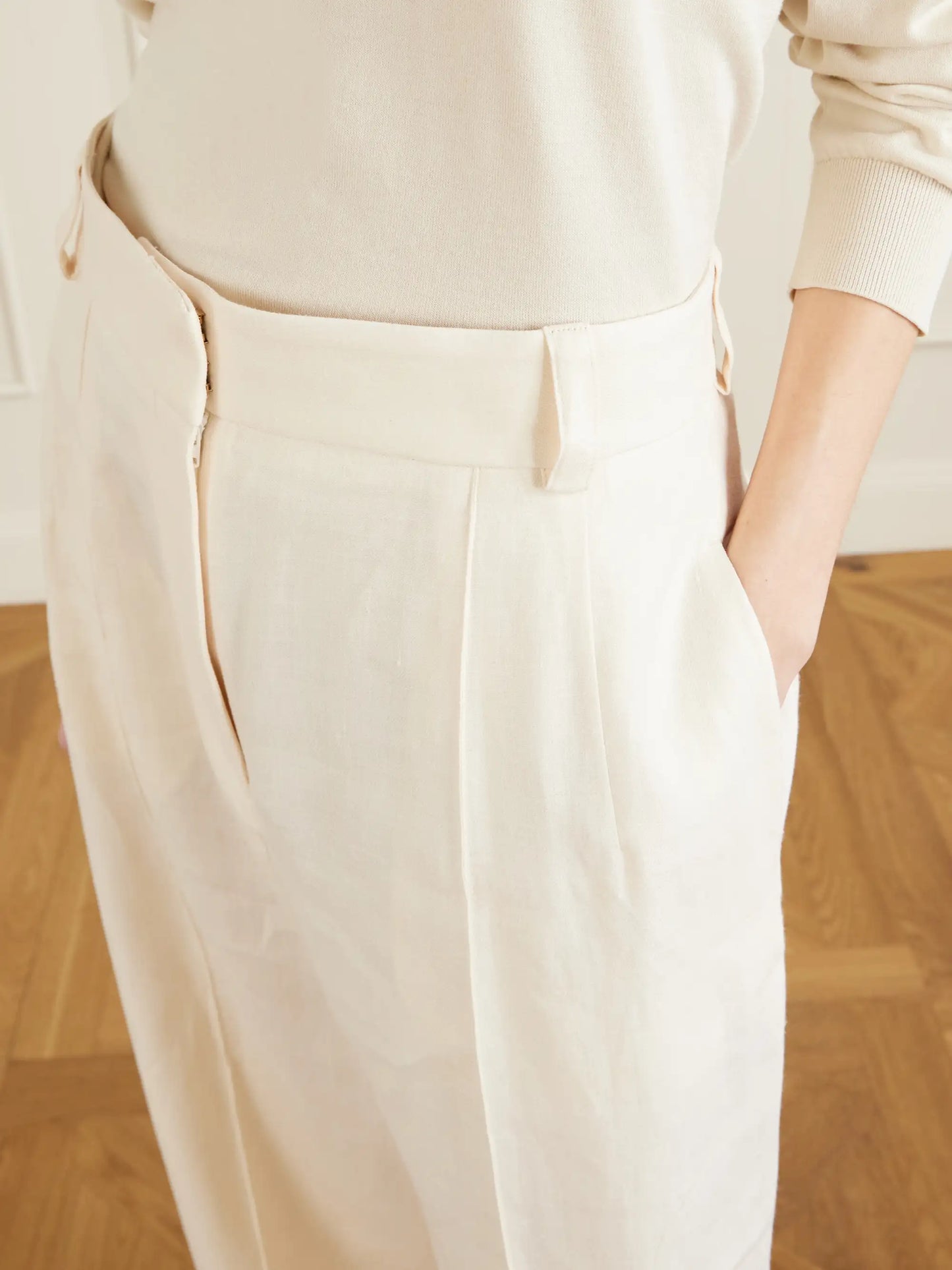 Lodger Linen And Wool-blend Wide-leg Pants