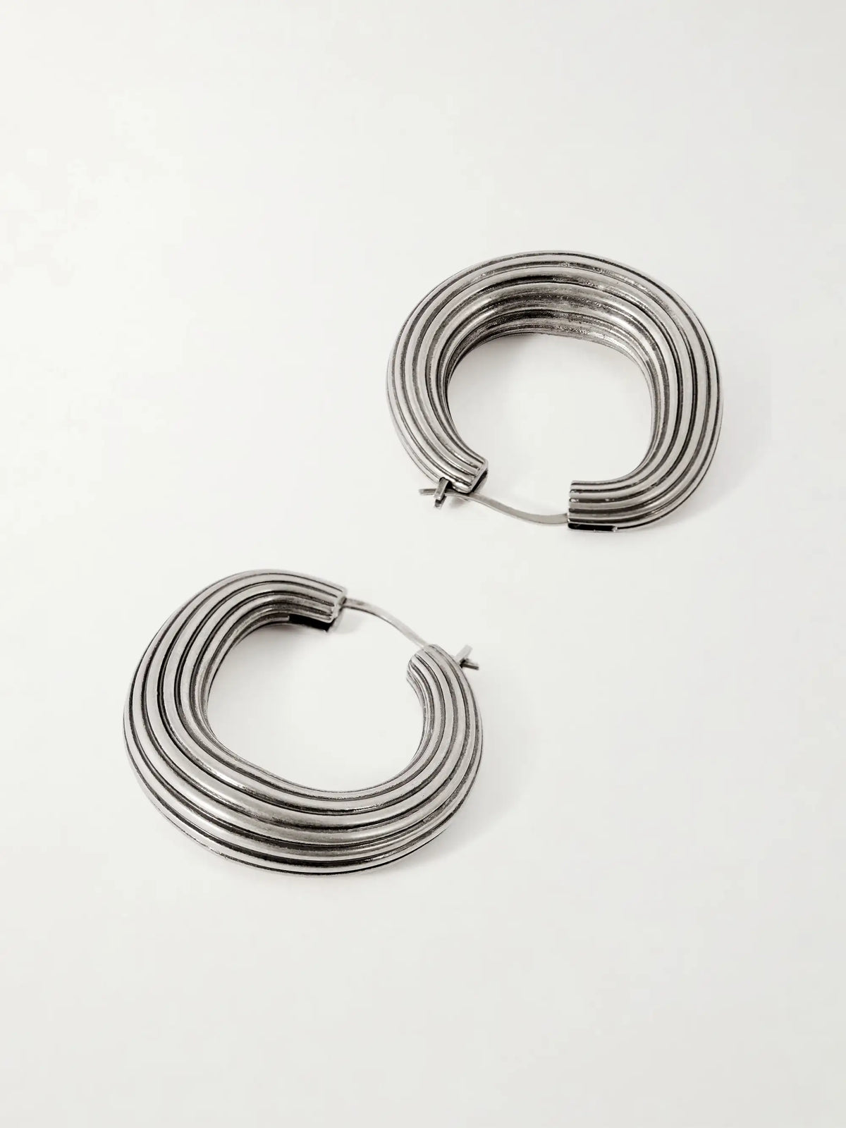 KHAITE Santa Fe Silver-toned Hoop Earrings