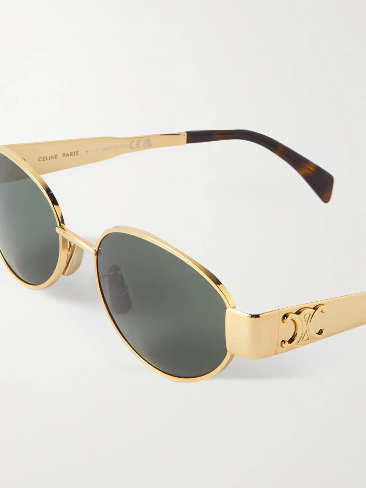 Oval-frame Gold-tone And Tortoiseshell Acetate Sunglasses