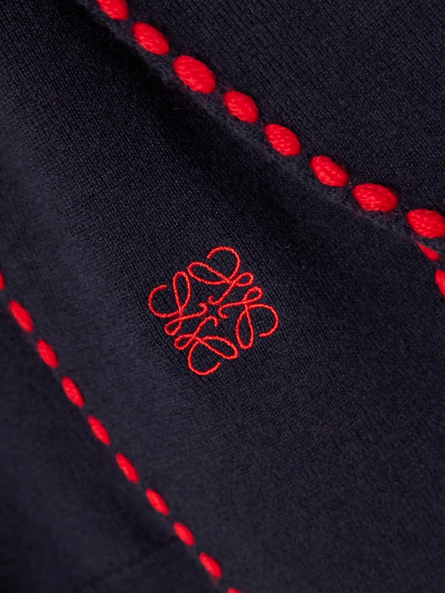 Tie-detail Embroidered Knitted Top