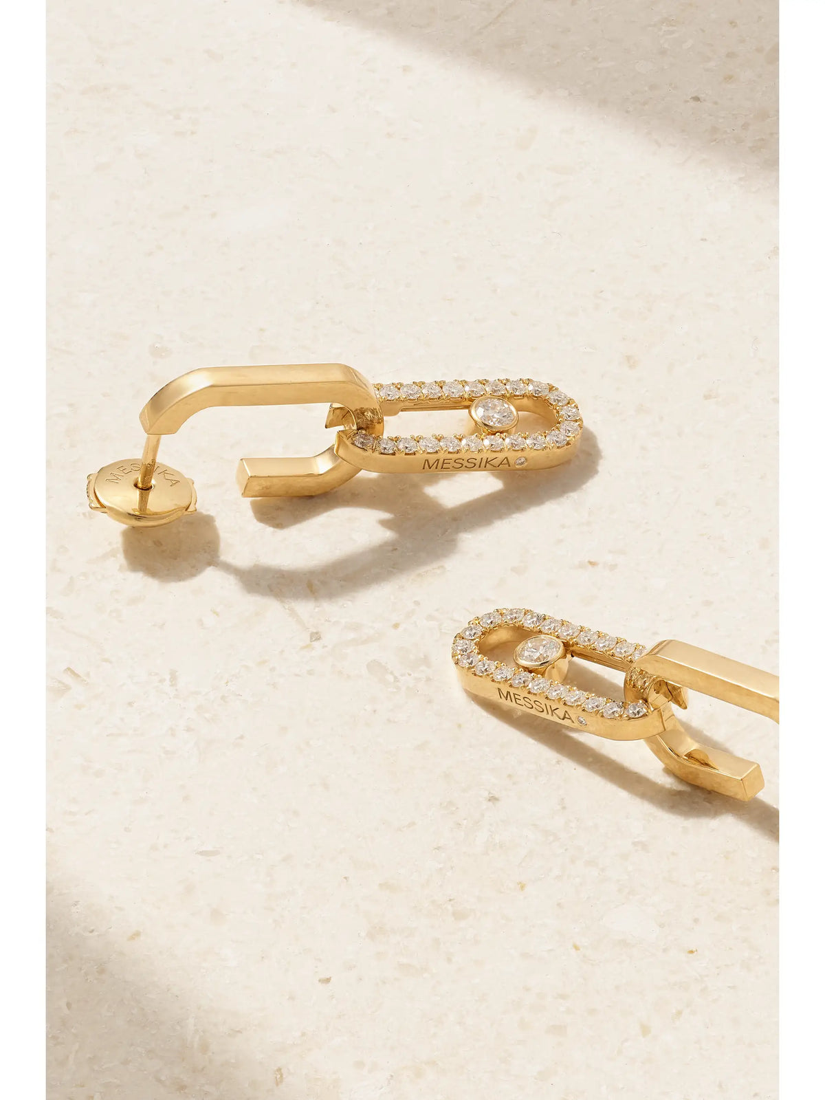 Move Link 18-karat Gold Diamond Earrings