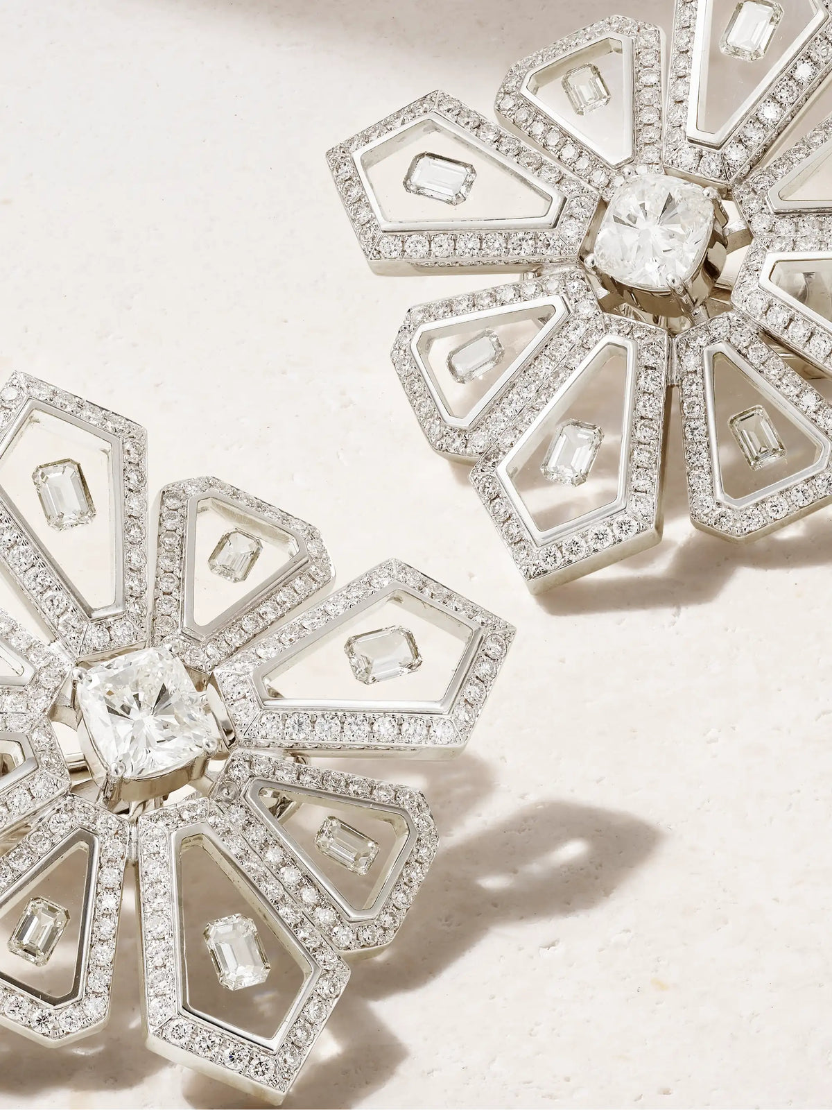 Universe 18-karat White Gold, Diamond And Enamel Earrings
