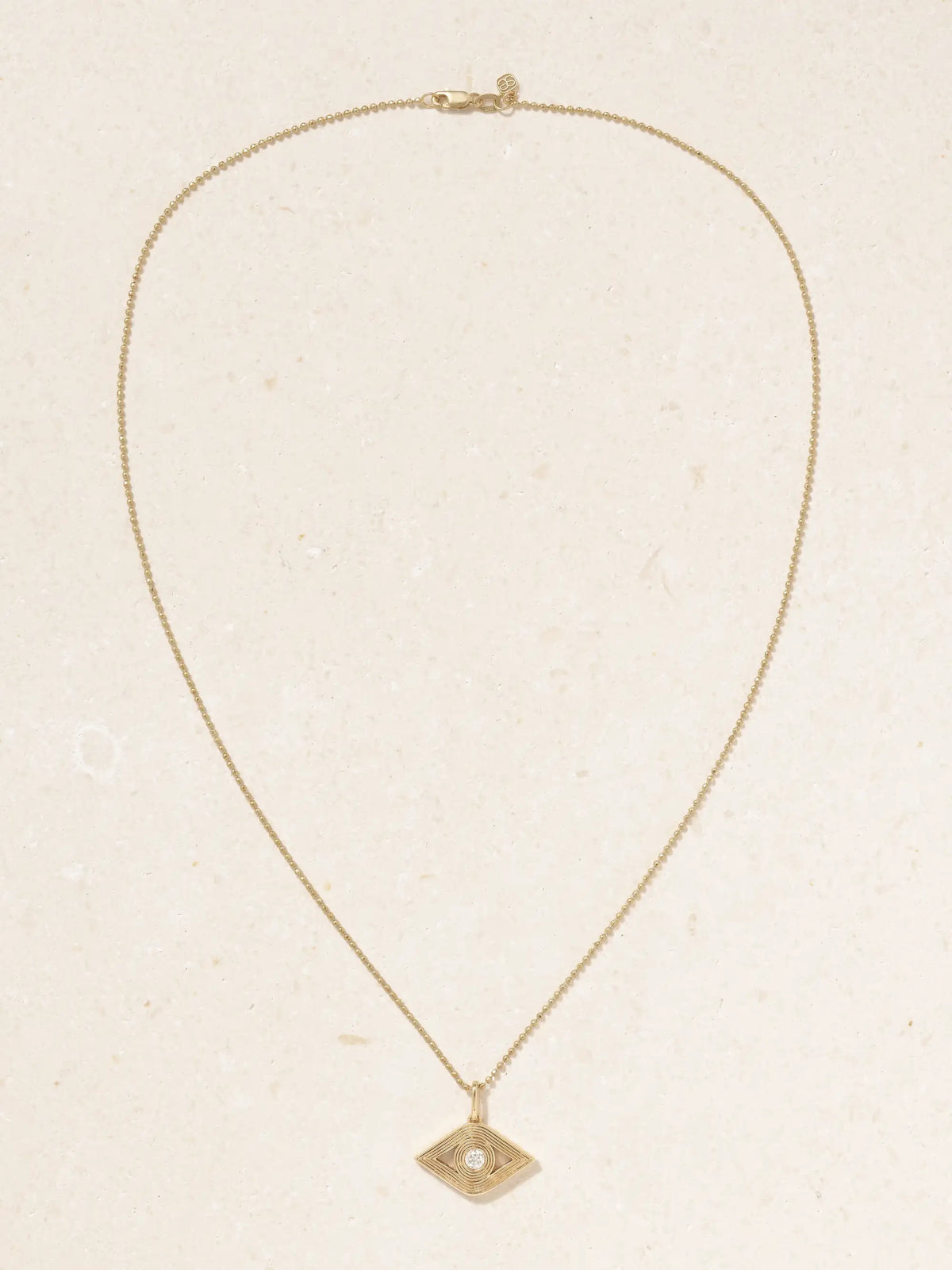 Extra Large Evil Eye 14-karat Gold Diamond Necklace