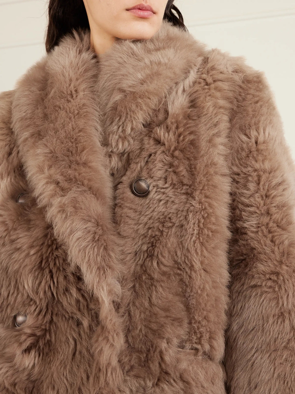 Brunello Cucinelli Oversized Shearling Double-breasted Coat