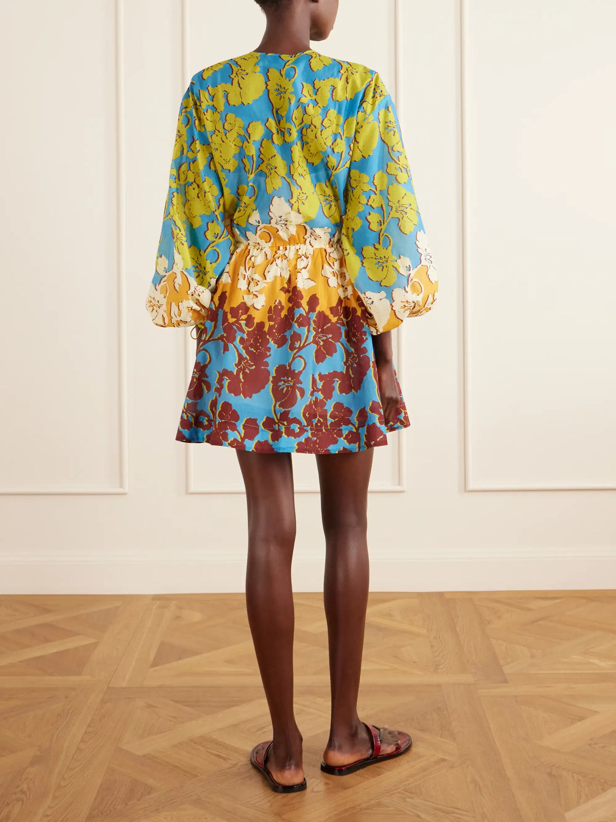 Splice Cotton And Silk-blend Mini Dress