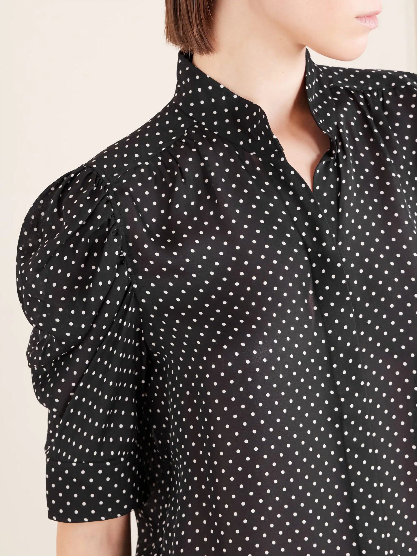 The Gillian Polka-dot Silk-voile Blouse