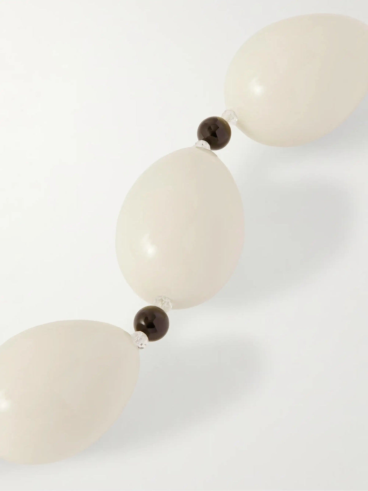 Host Egg Silver, Porcelain And Quartz Necklace