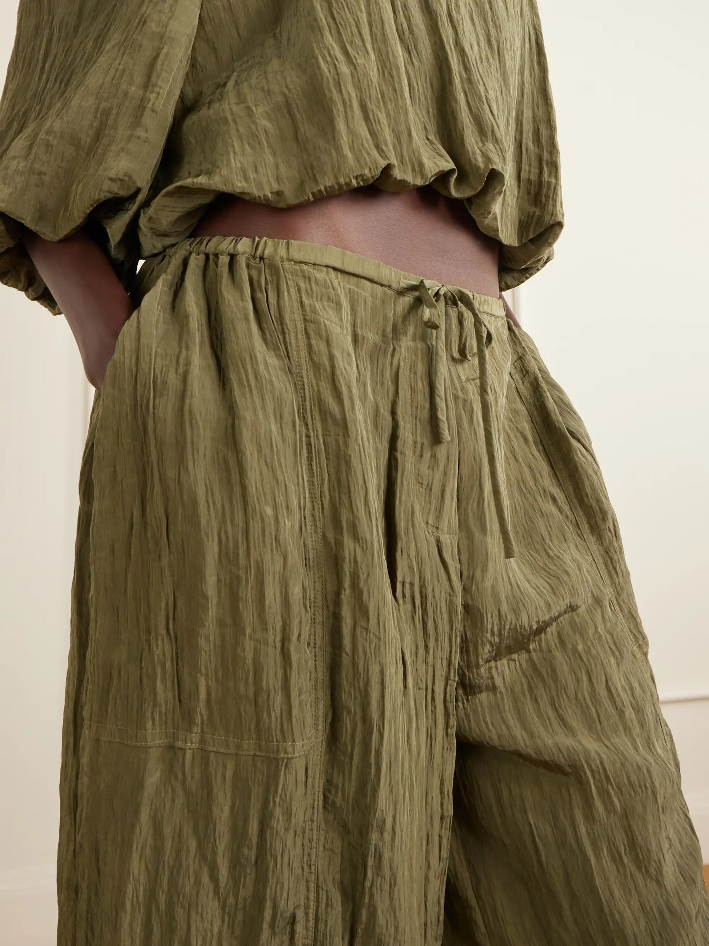 Freya Tapered Crepon Parachute Pants