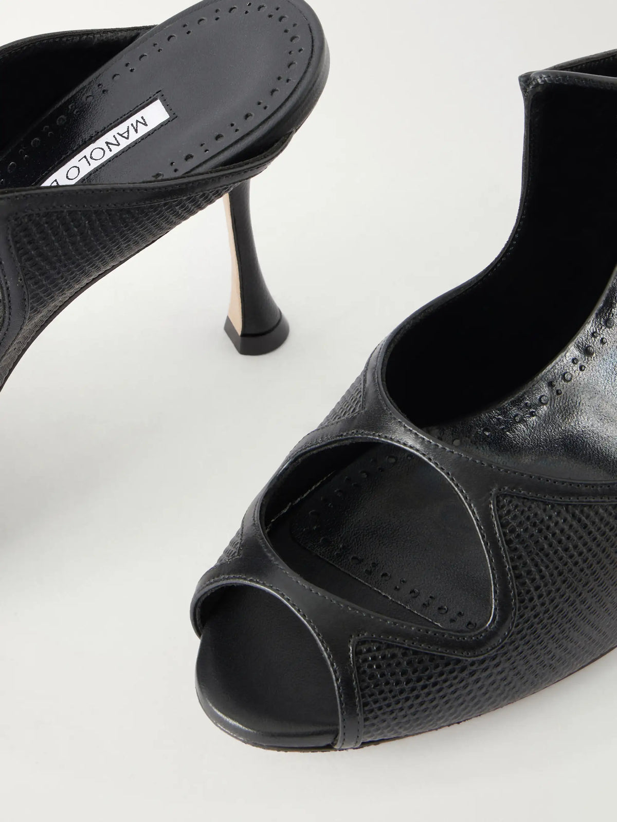 Prosta 90 Cutout Textured Leather Sandals