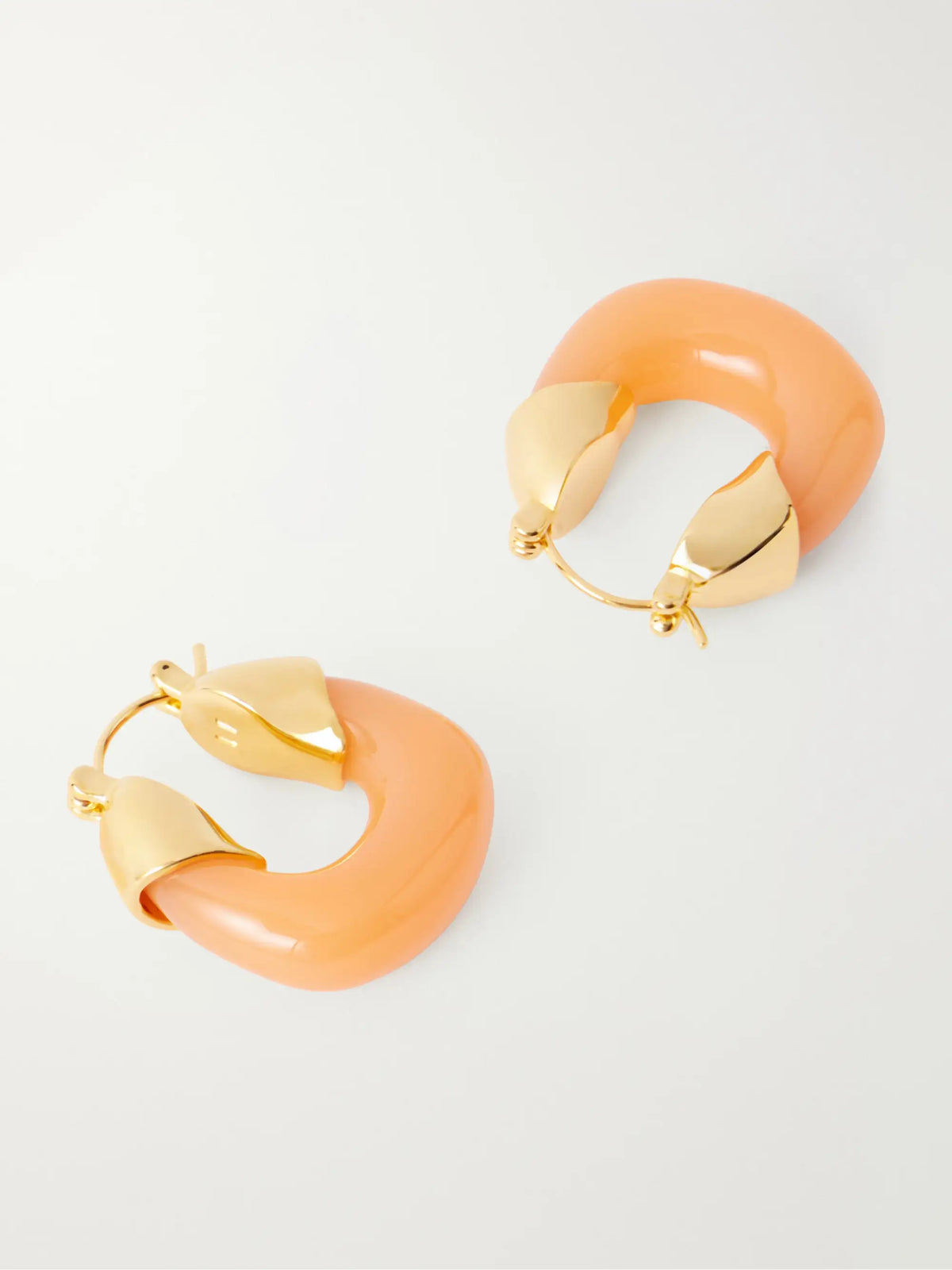 Tangerine Gold-tone Resin Hoop Earrings