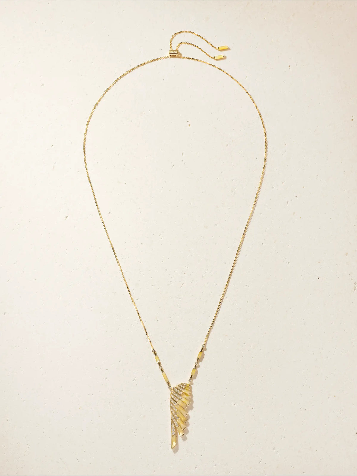 Wings Rising 18-karat Gold, Mother-of-pearl And Diamond Necklace