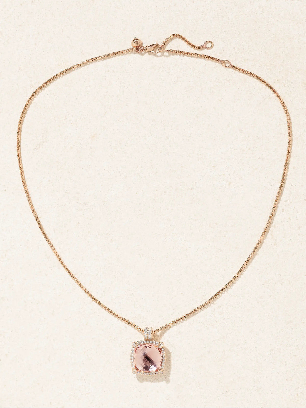 Châtelaine 18-karat Rose Gold, Morganite And Diamond Necklace