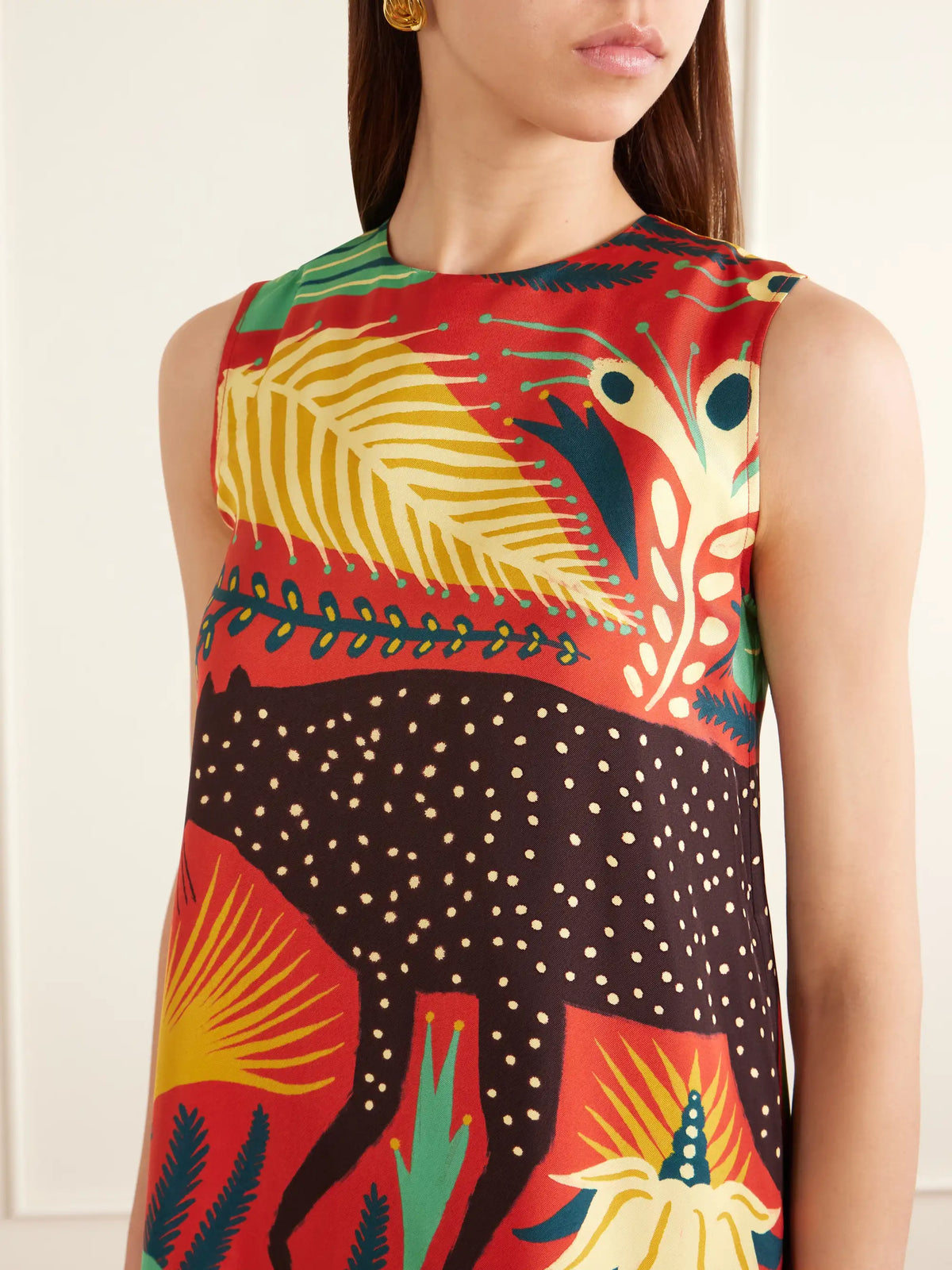 Printed Silk Mini Dress