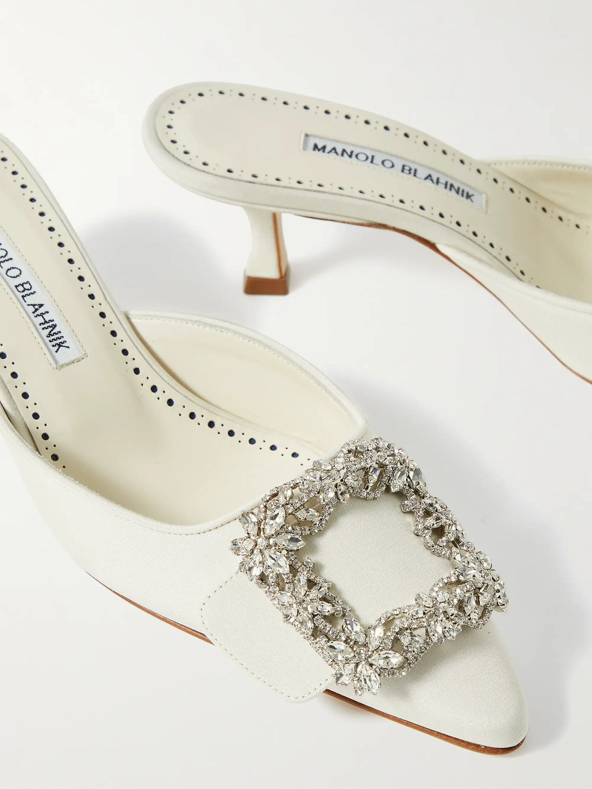 Maysale 50 Buckled Crepe De Chine Mules