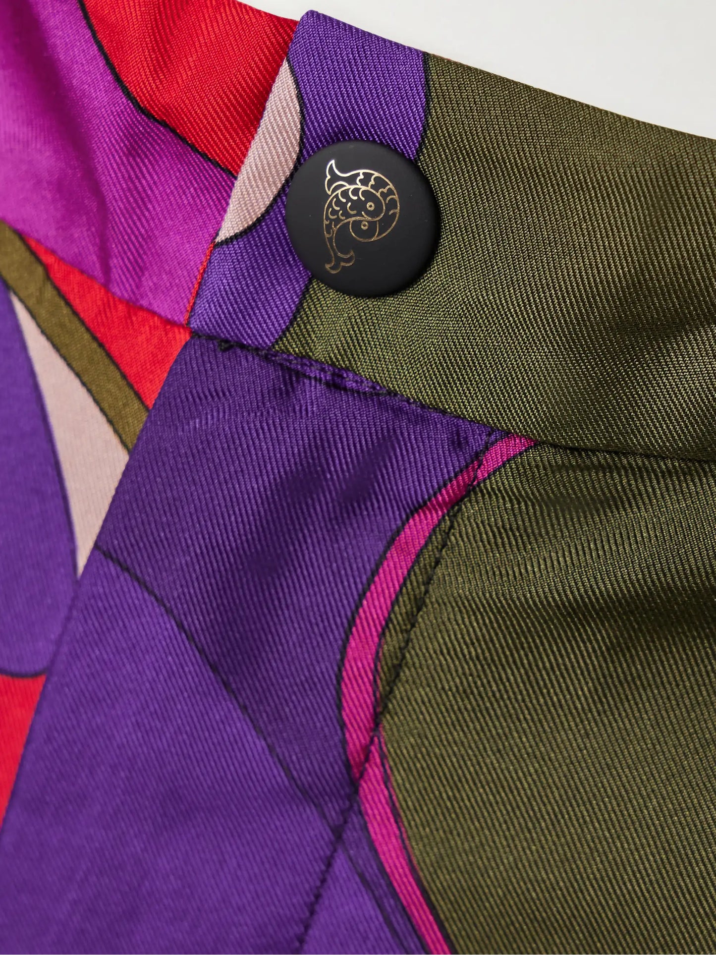 Orchidee Printed Silk-twill Straight-leg Pants