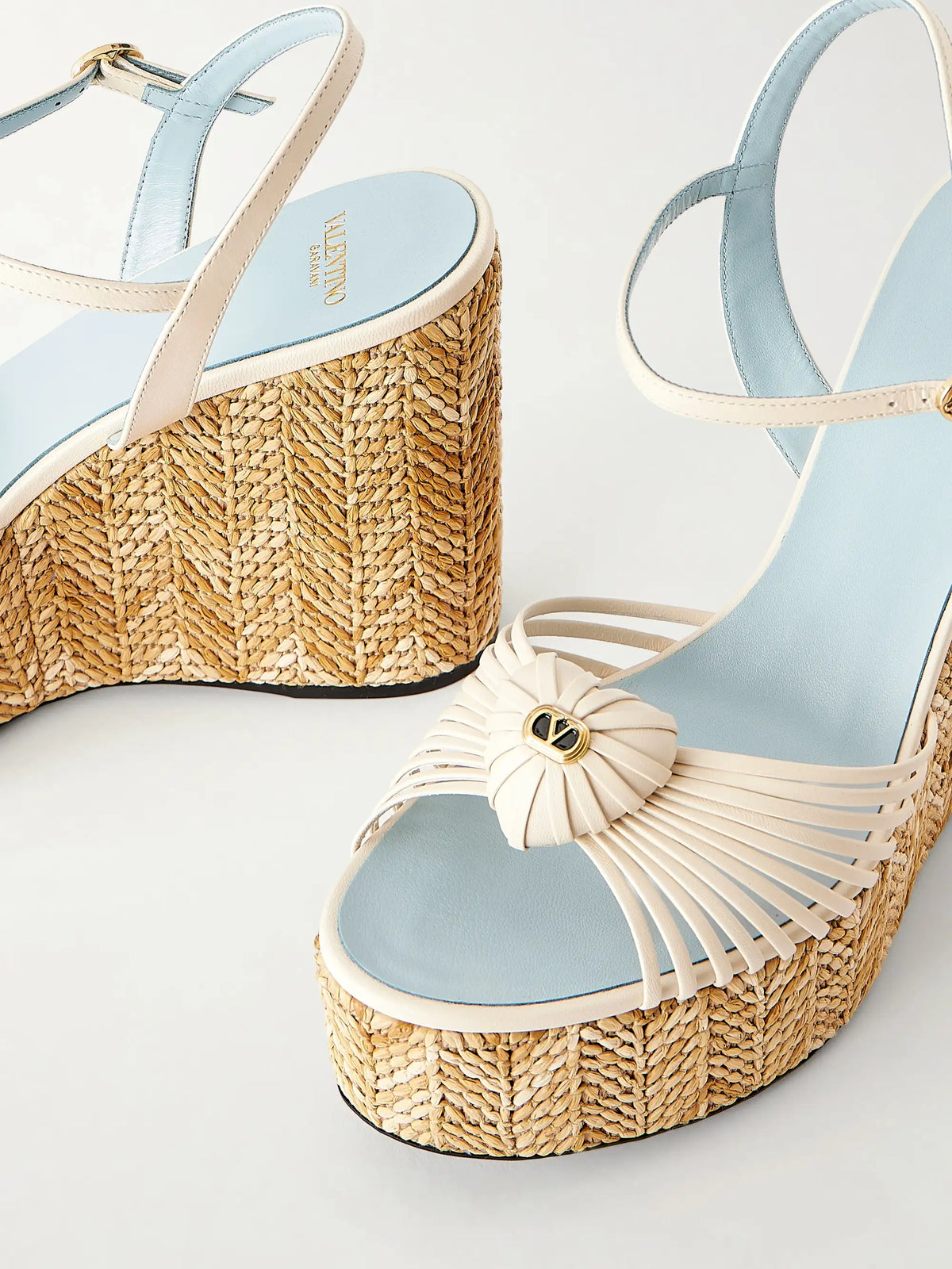 Coeur Royal 40 Embellished Leather Wedge Espadrilles