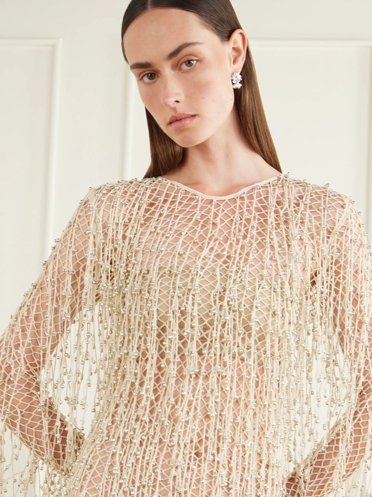 Yoshita 1967 Belinda Fringed-embellished Cotton Crochet-knit Maxi Dress