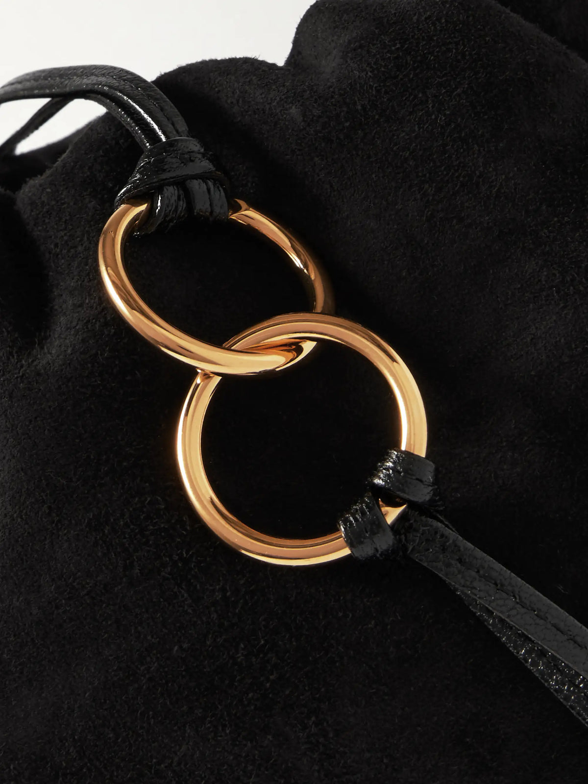 Le Pochon Leather-trimmed Suede Shoulder Bag