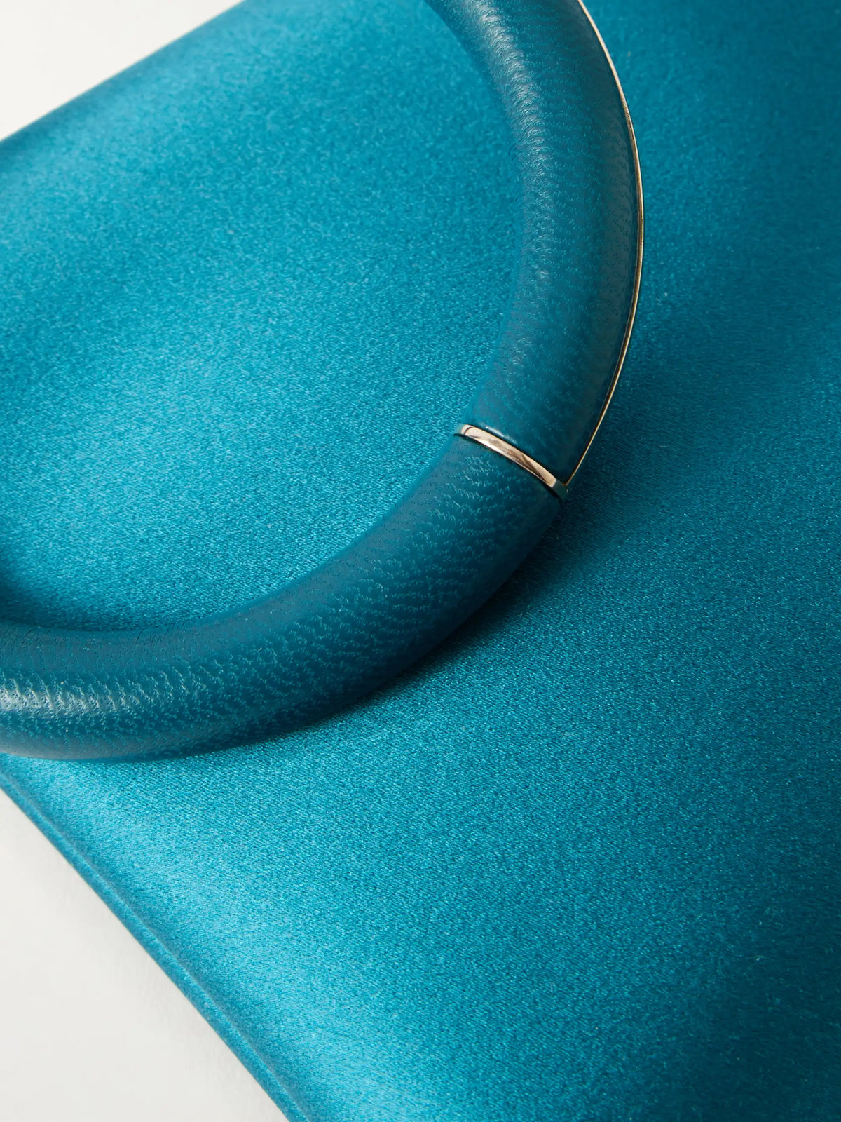 Aura Leather-trimmed Satin Clutch