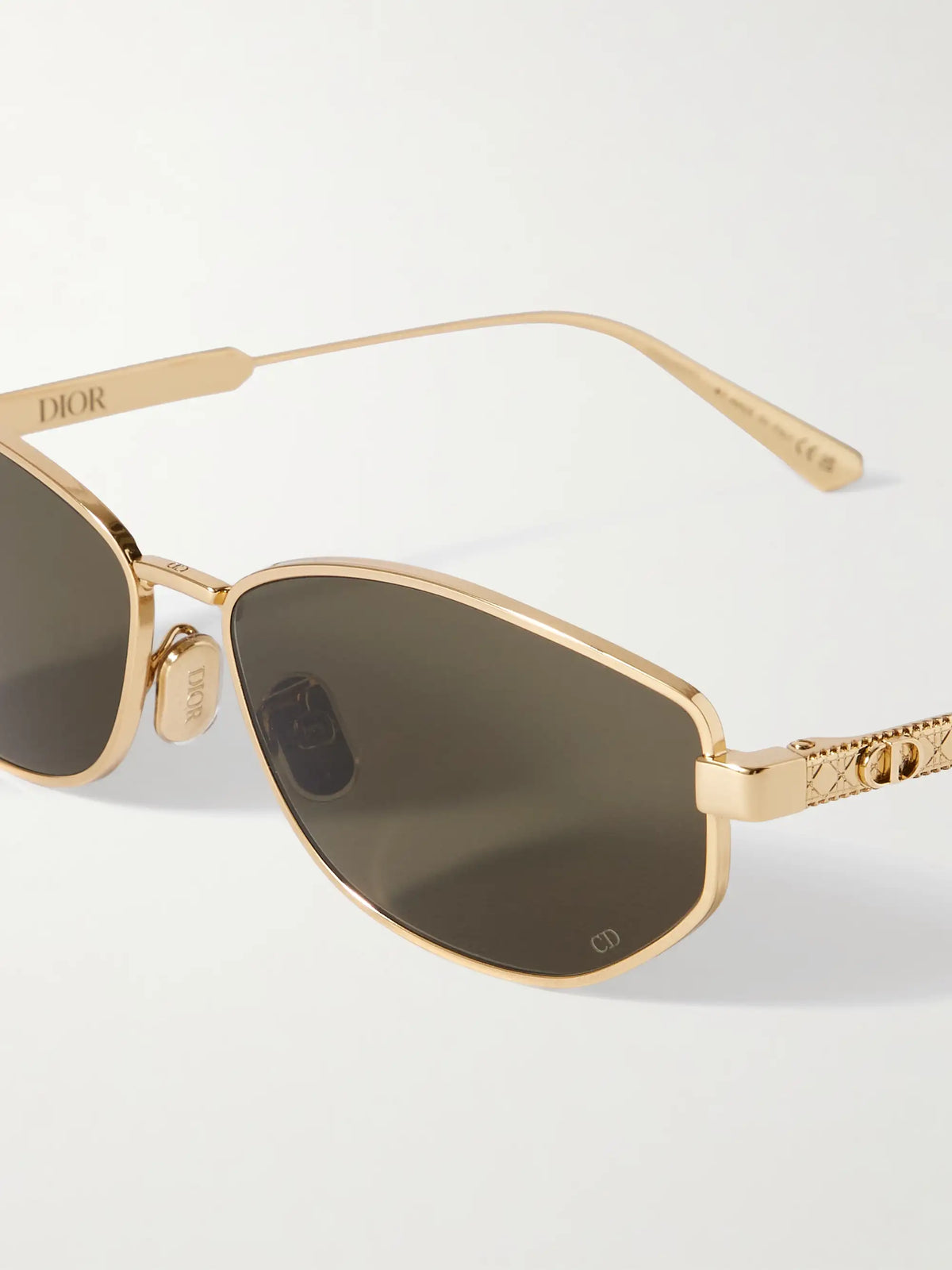 Diorcannage B1u Oval-frame Gold-tone Sunglasses