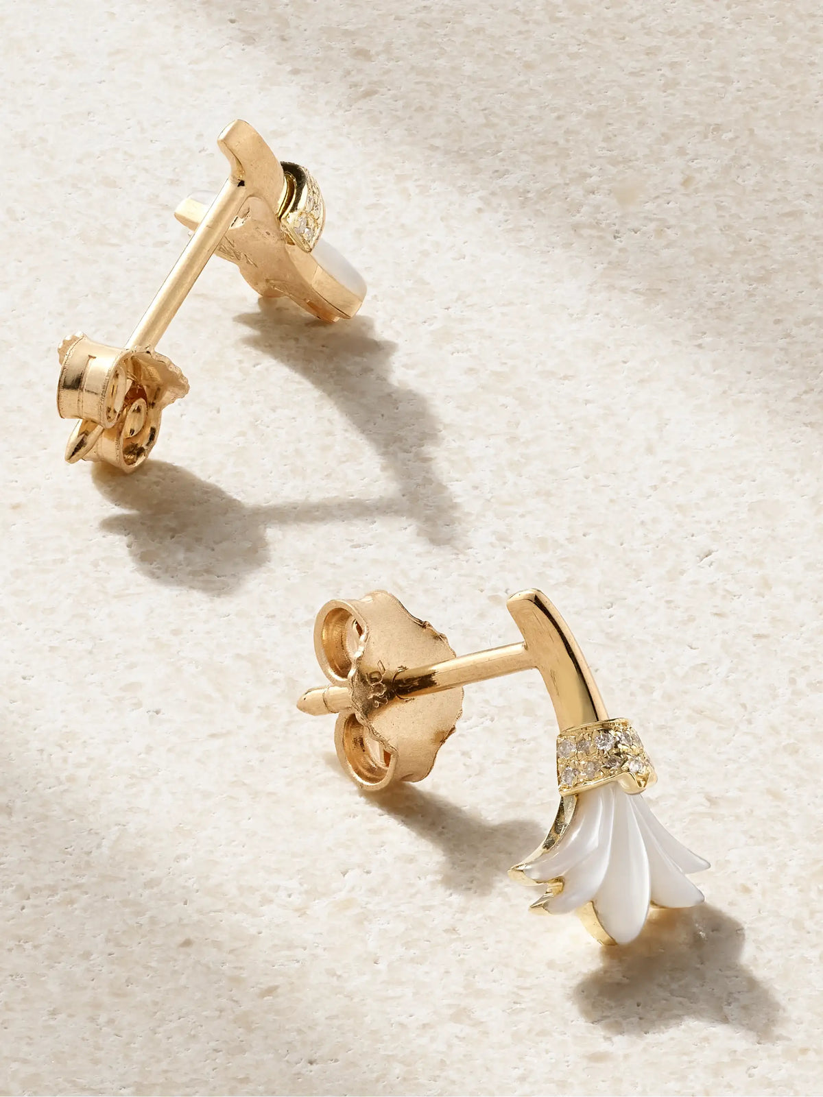 Psychedeliah 18-karat Gold, Mother-of-pearl And Diamond Earrings