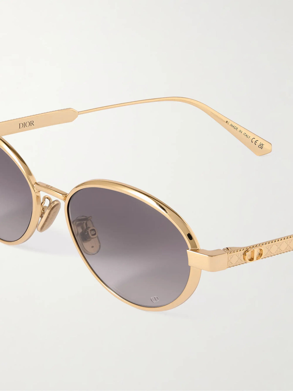 Diorcannage R1u Oval-frame Gold-tone Sunglasses