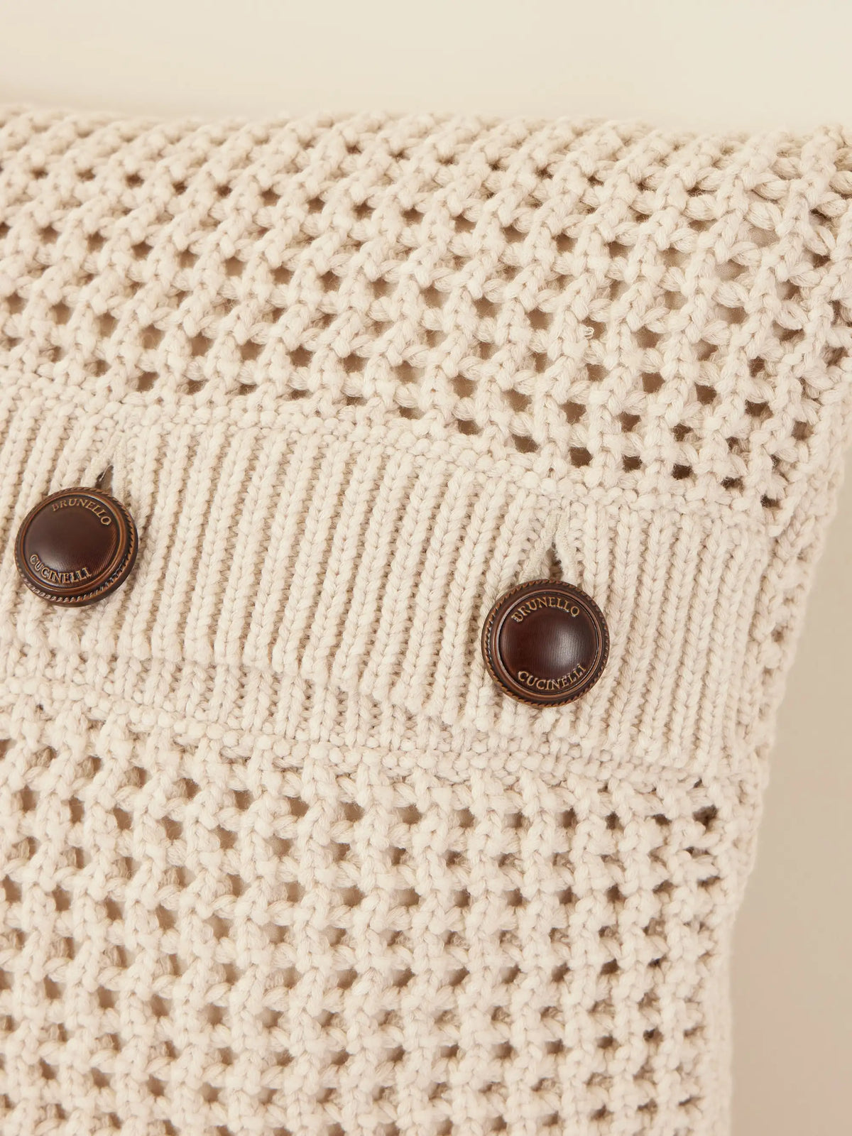 Open-knit Cotton-blend Cushion