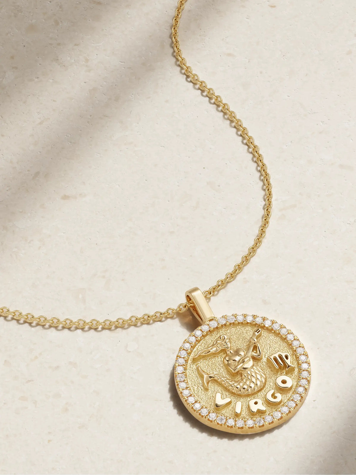 Zodiac Large 18-karat Gold Diamond Necklace