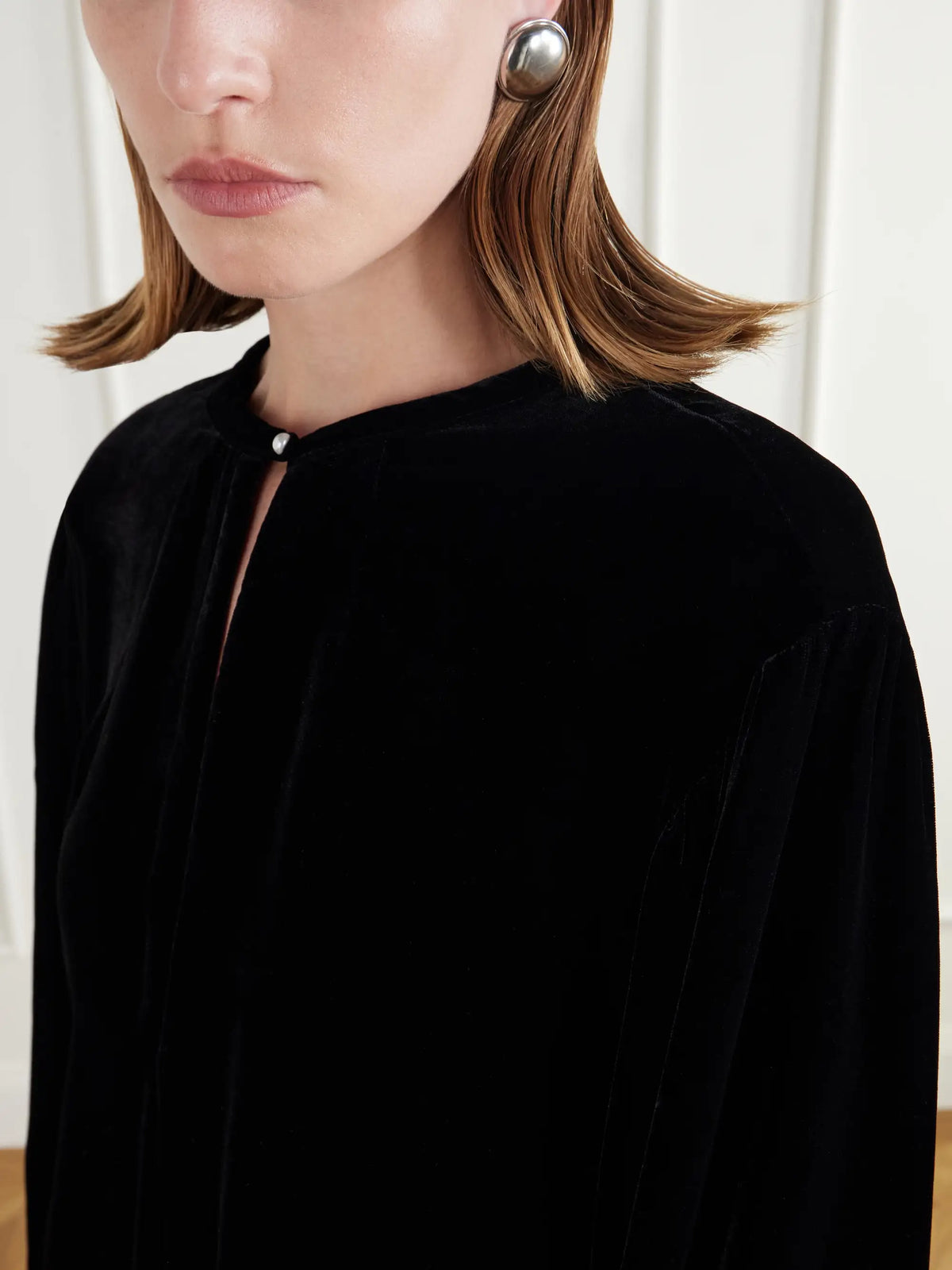 Maria McManus Draped Velvet Blouse
