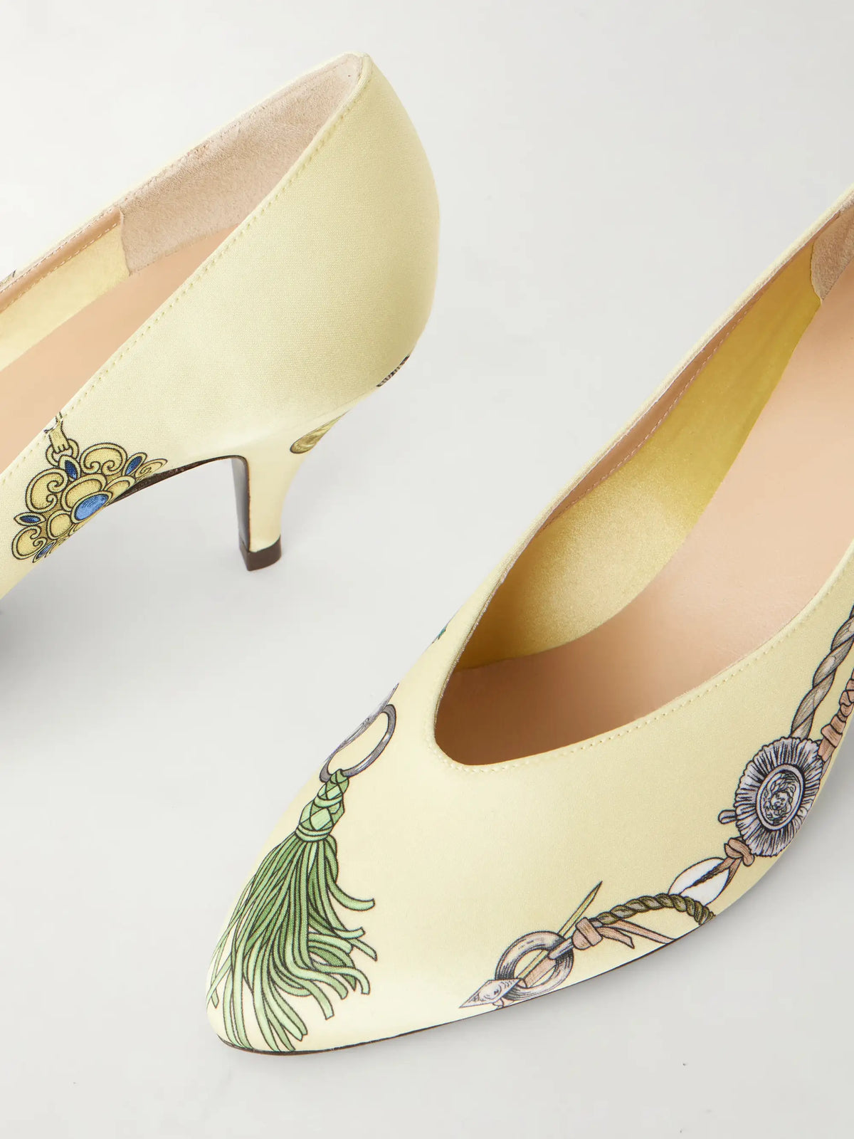 Tina Printed Satin Pumps
