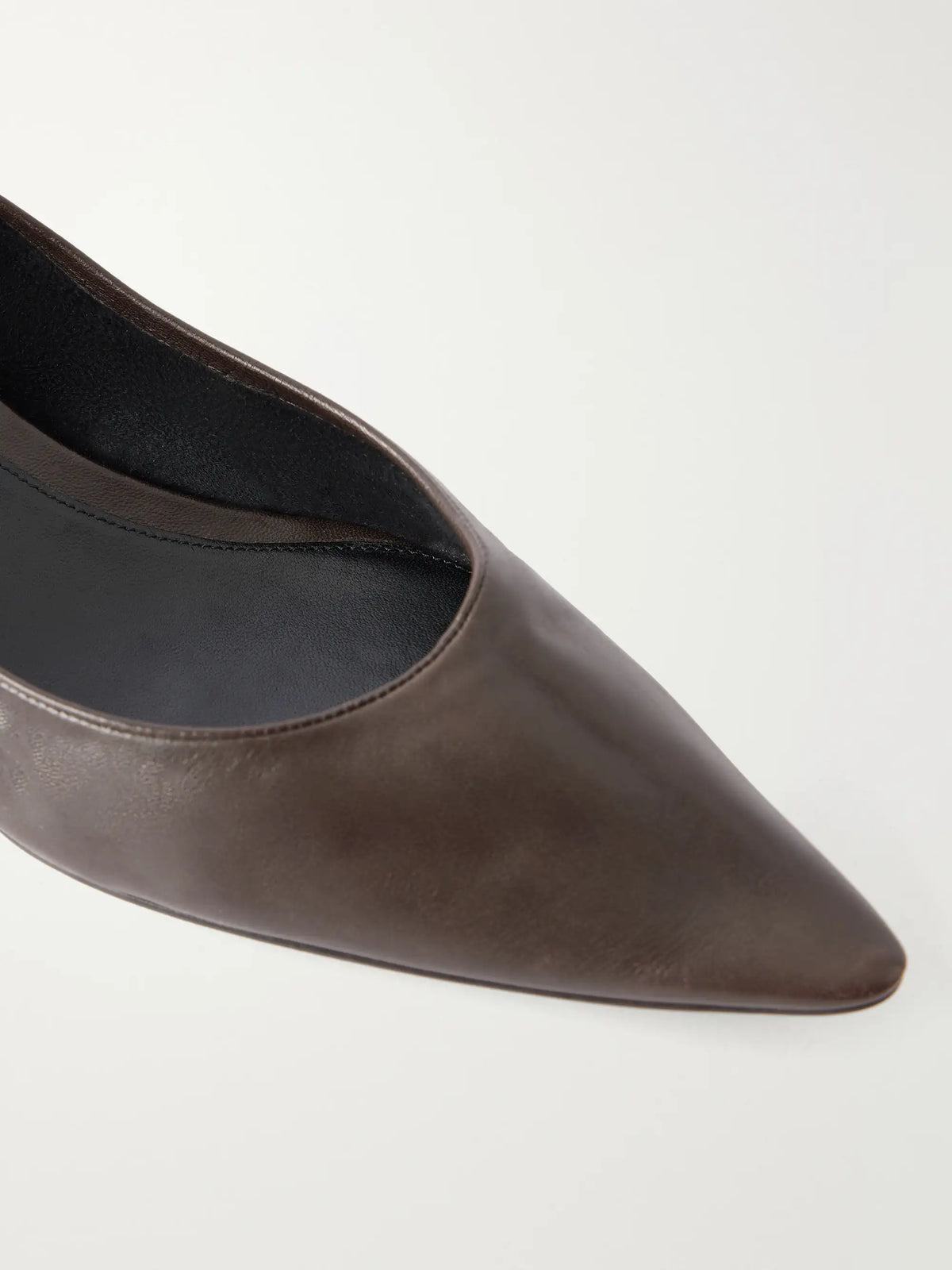 The Row Liisa Kitten Three Leather Pumps