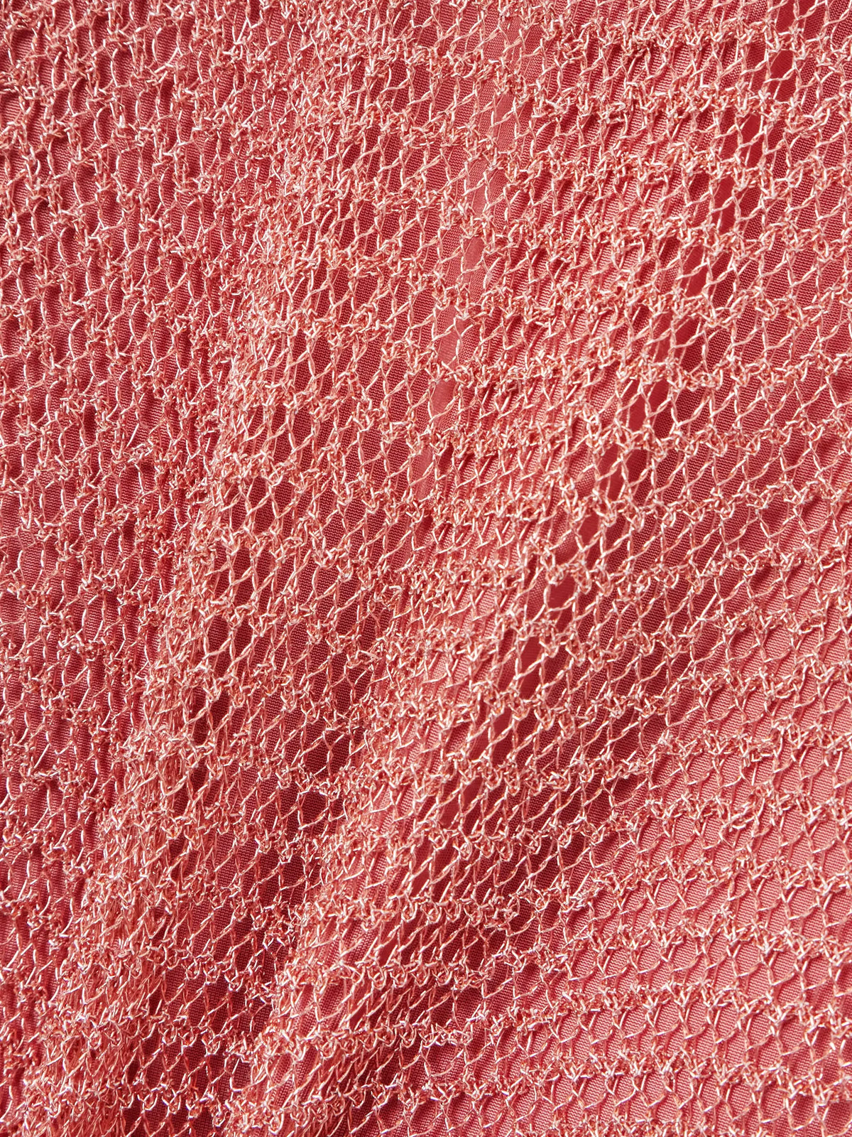 Metallic Open-knit Midi Dress