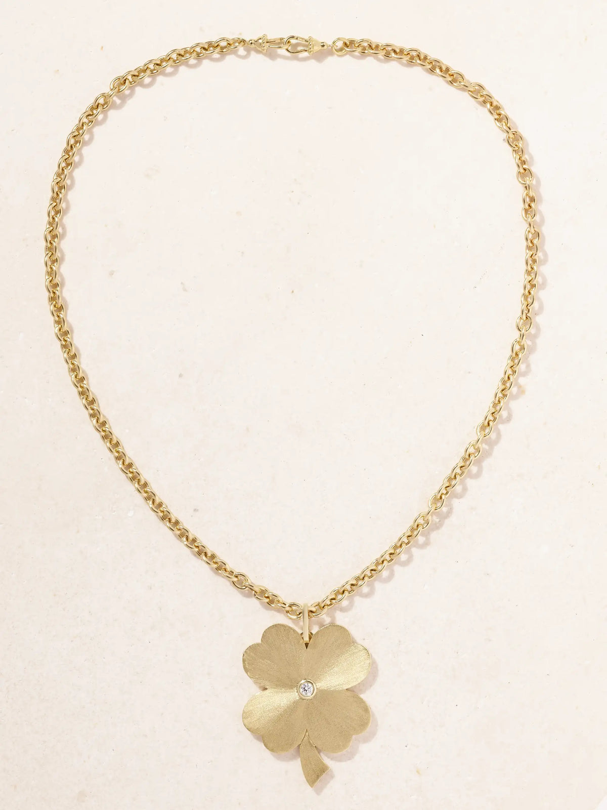 Jumbo Clover 18-karat Gold Diamond Necklace
