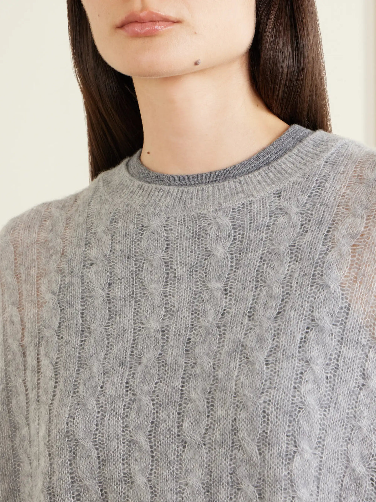 LISA YANG Amabel Cable-knit Cashmere And Silk-blend Sweater