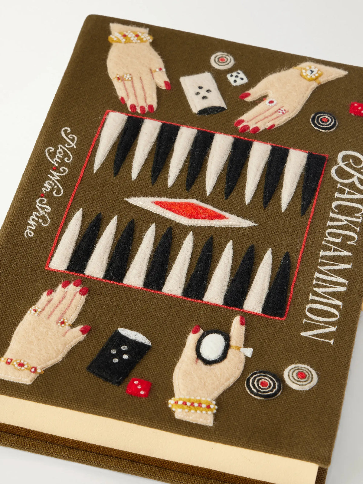 Olympia Le-Tan Backgammon Embroidered Canvas Clutch