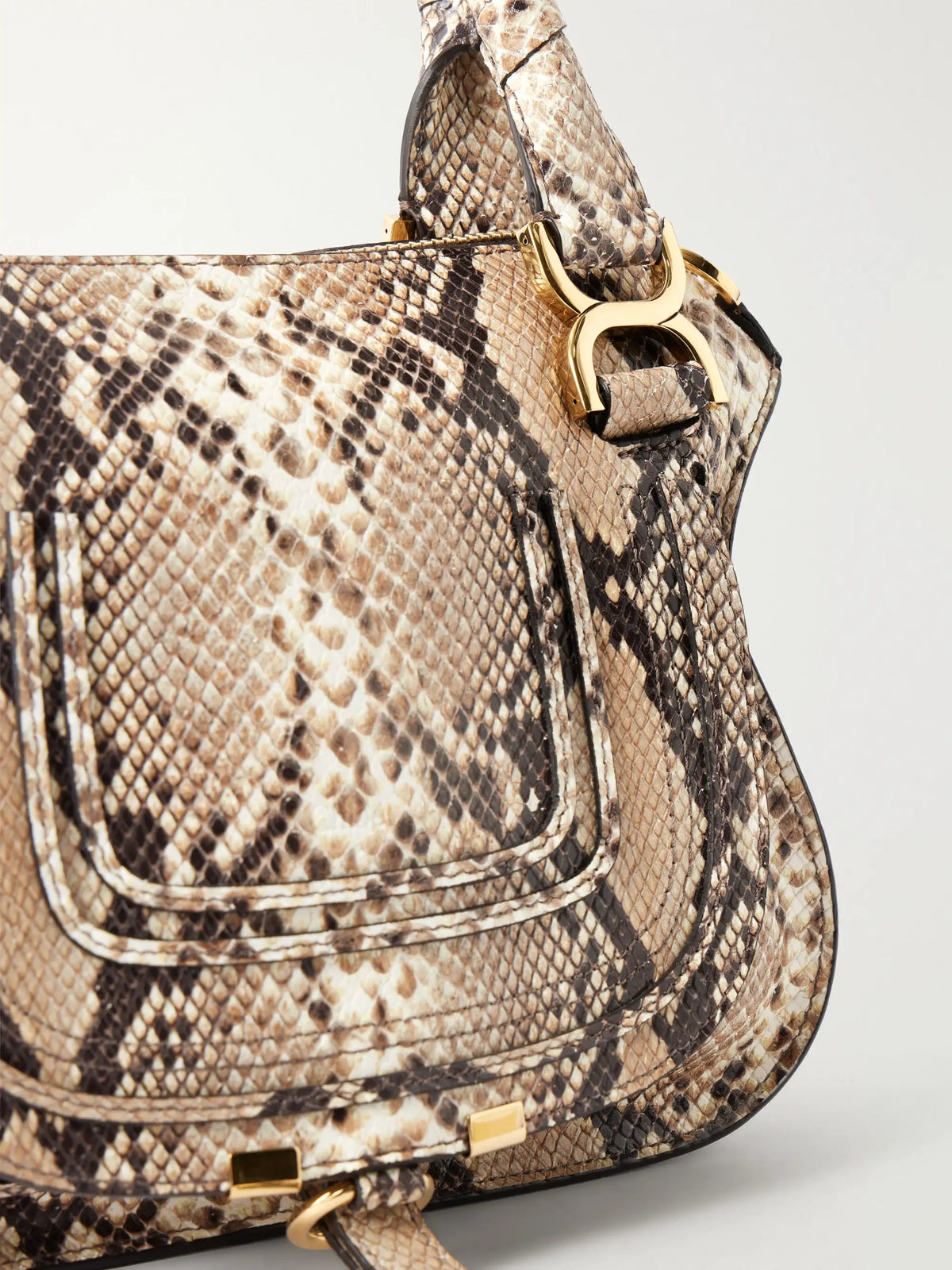 Marcie Snake-effect Leather Tote Bag