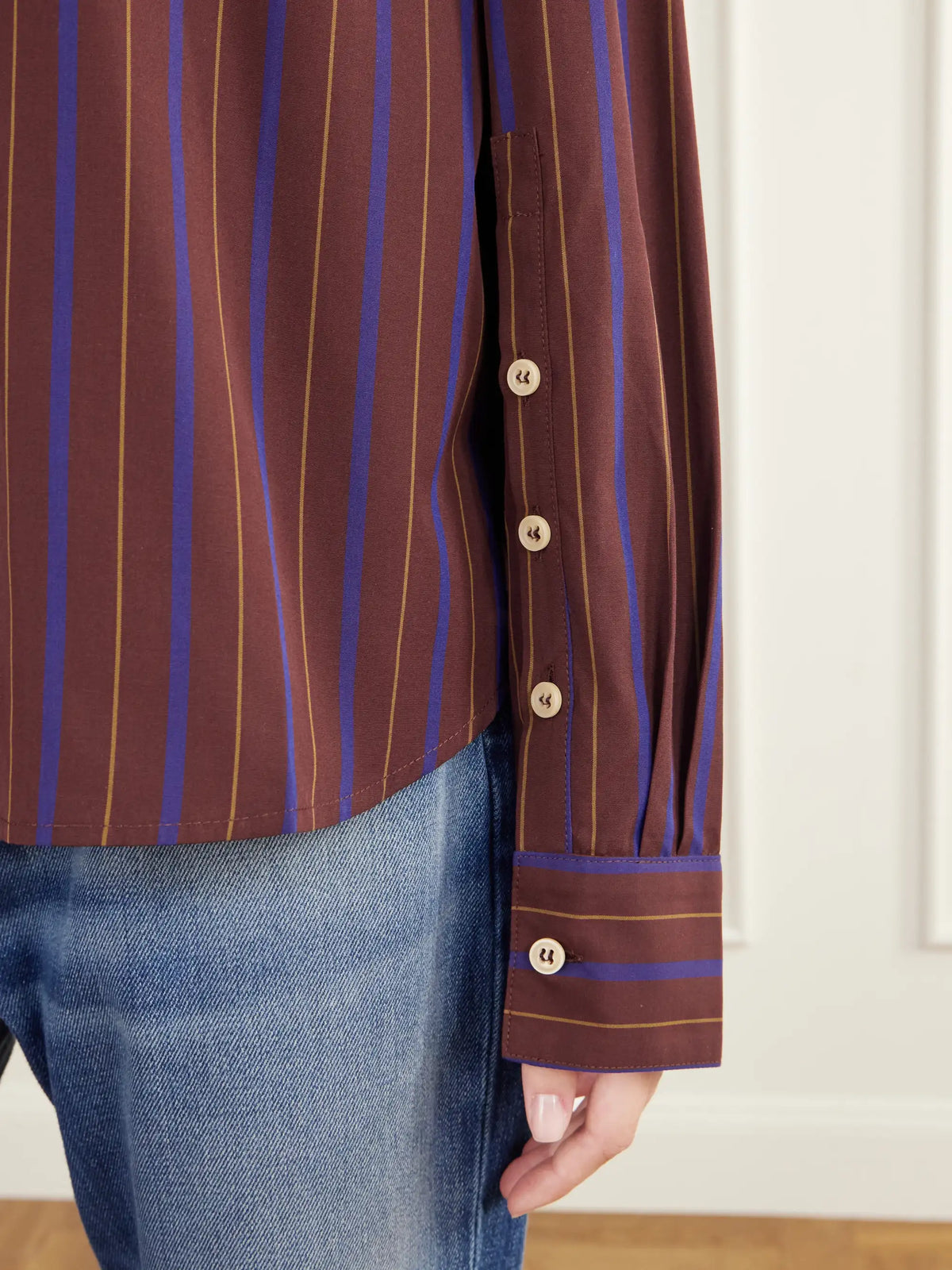 Jamie Haller The Editor Striped Cotton And Silk-blend Poplin Shirt