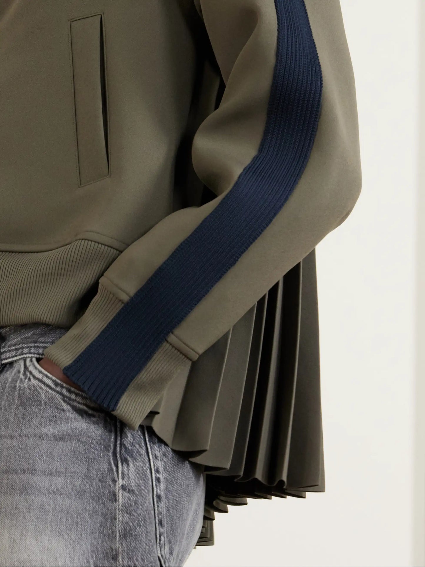 Pleated Tech-jersey Blouson Jacket