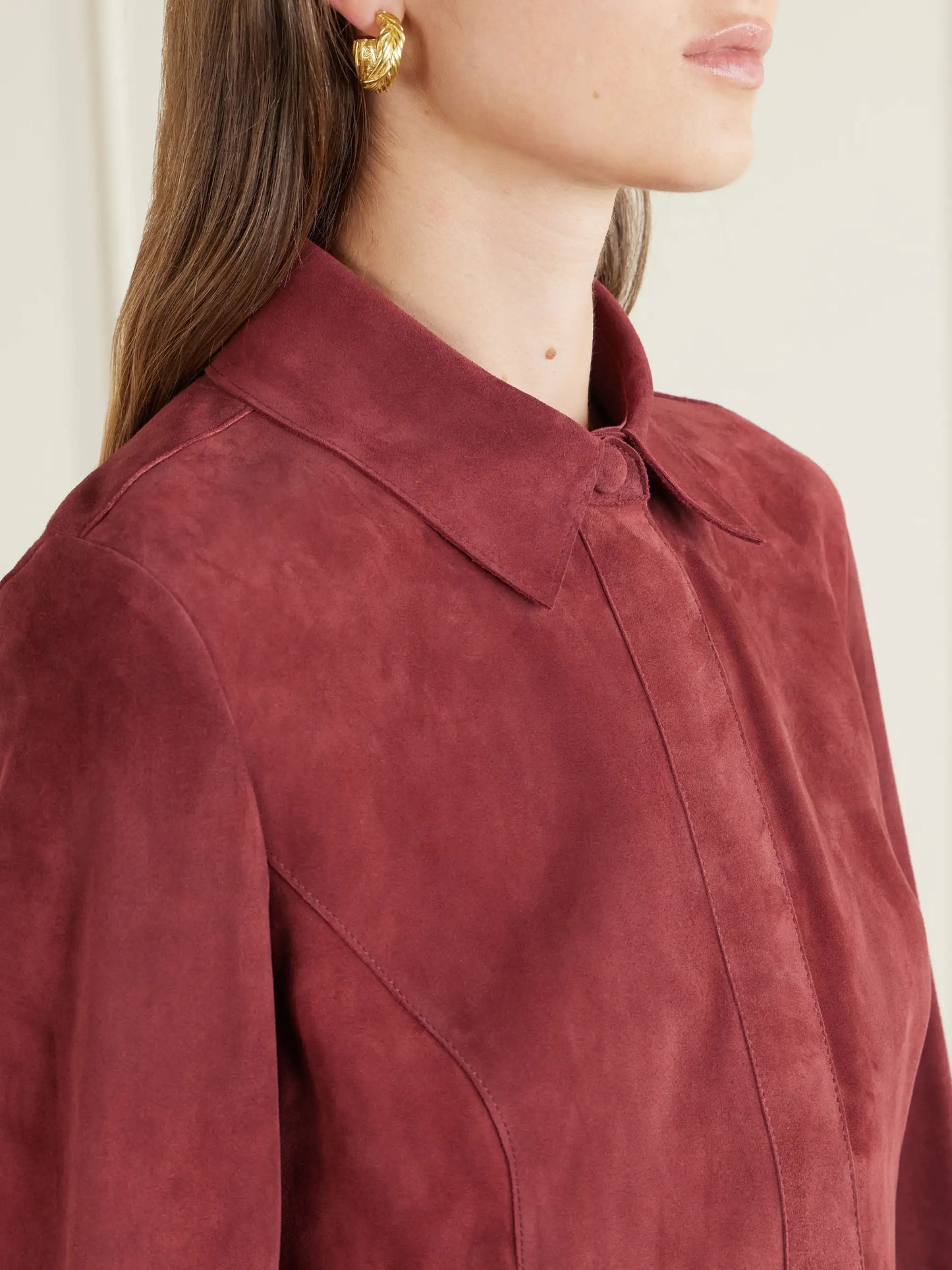 Paneled Suede Shirt