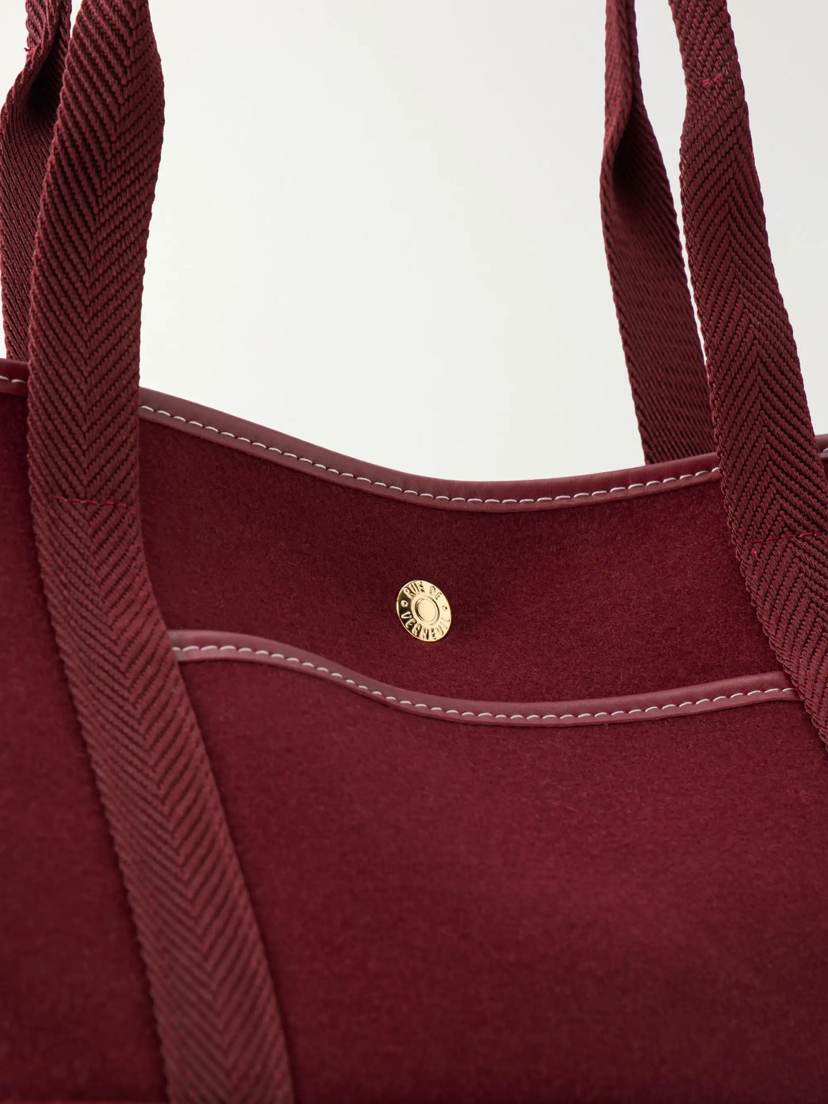 RUE de VERNEUIL Club Leather-trimmed Flannel Tote