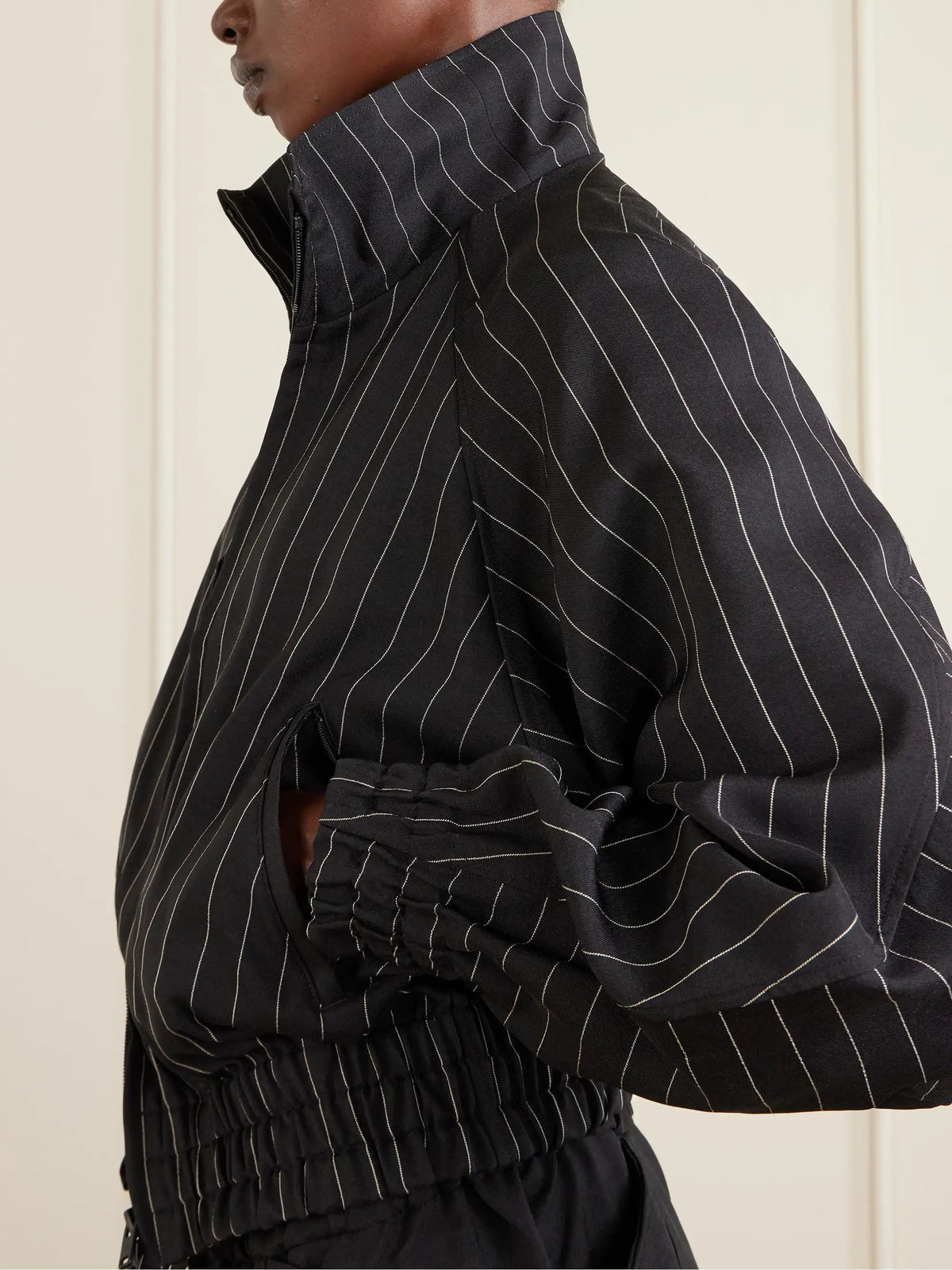 + Y-3 Pinstriped Recycled Jacket
