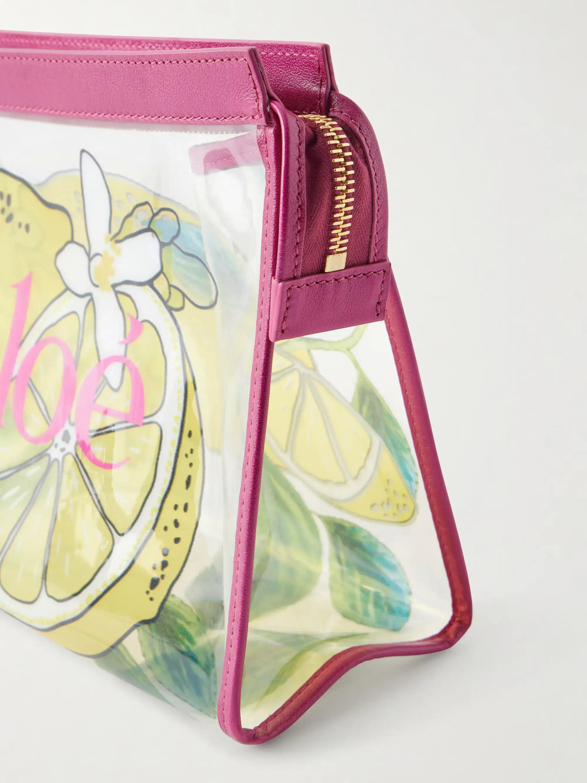 Printed Leather-trimmed Jelly Clutch
