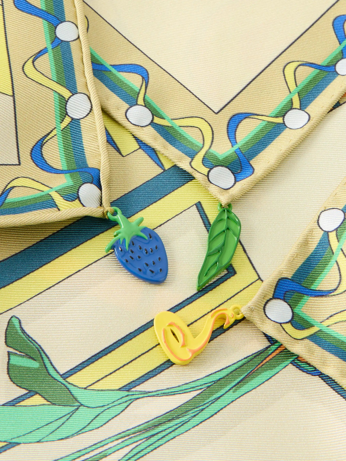 The Pool Embellished Printed Silk-twill Scarf