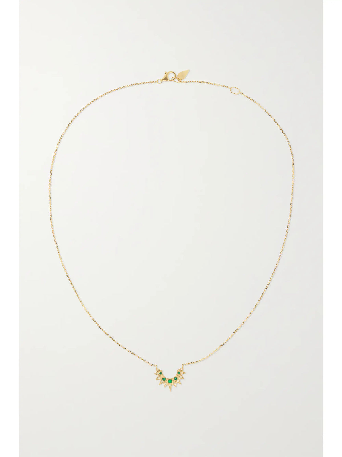 Sunlight Rose Gold, Emerald And Diamond Necklace