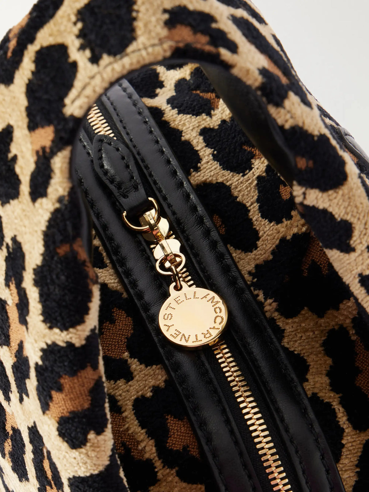 Stella McCartney Appaloosa Vegan Material-trimmed Leopard-jacquard Shoulder Bag