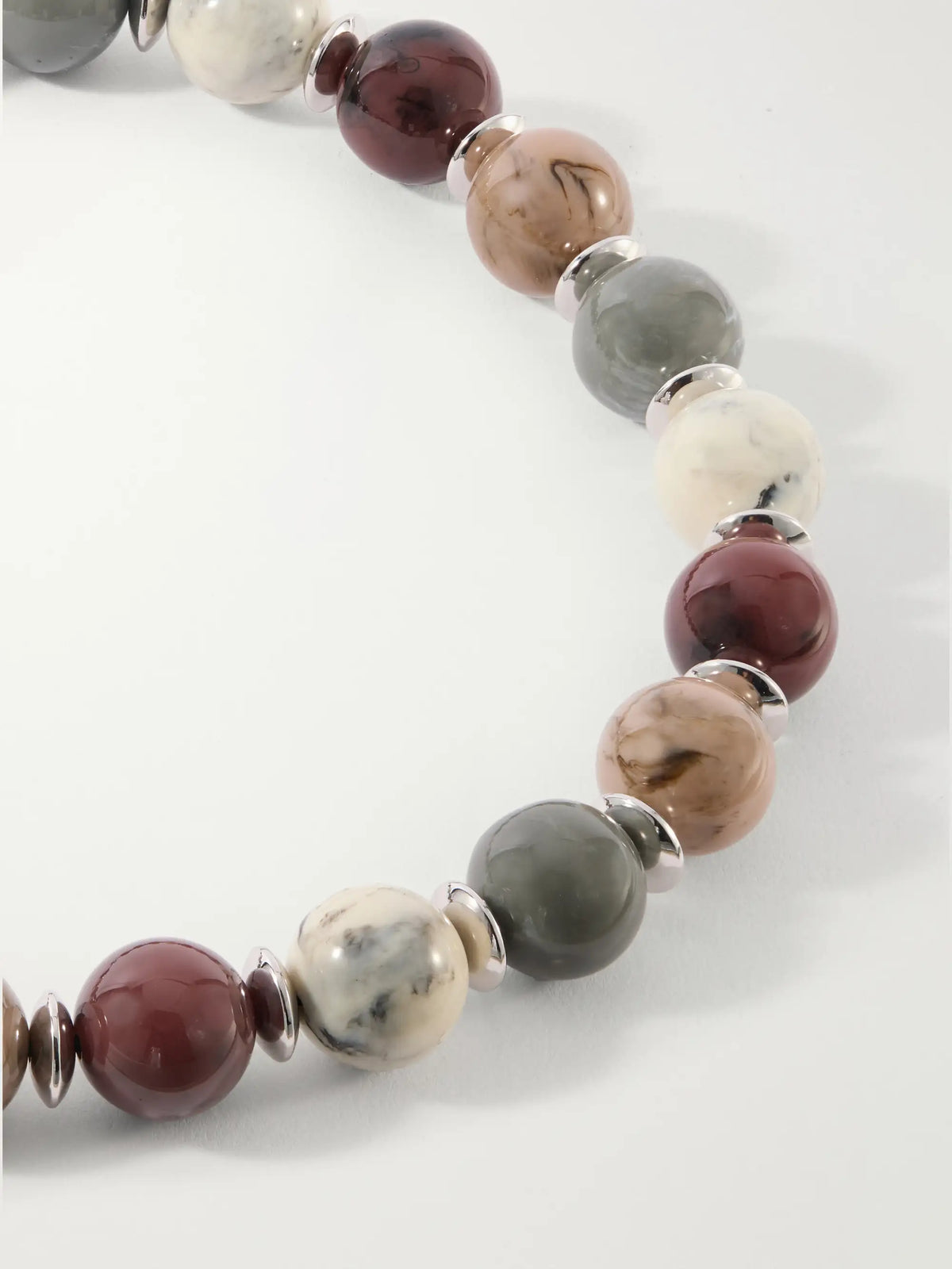 Julietta Mavis Rhodium-pleated Beaded Necklace