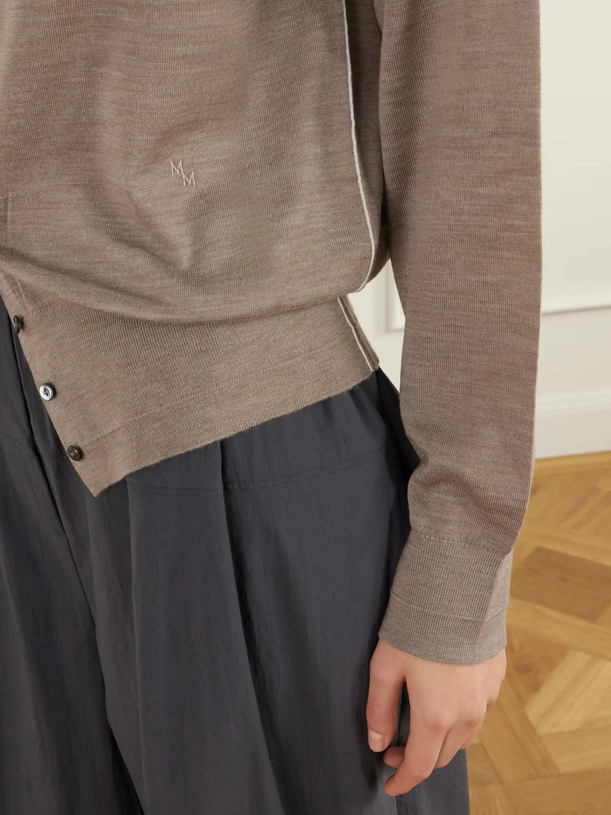 Maria McManus Merino Wool Turtleneck Cardigan