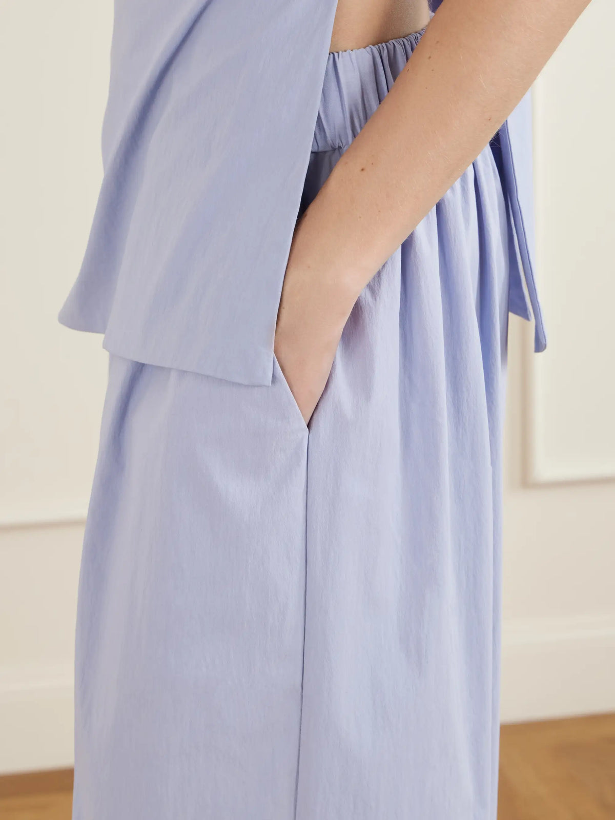Everyday Cotton-blend Poplin Wide-leg Pants
