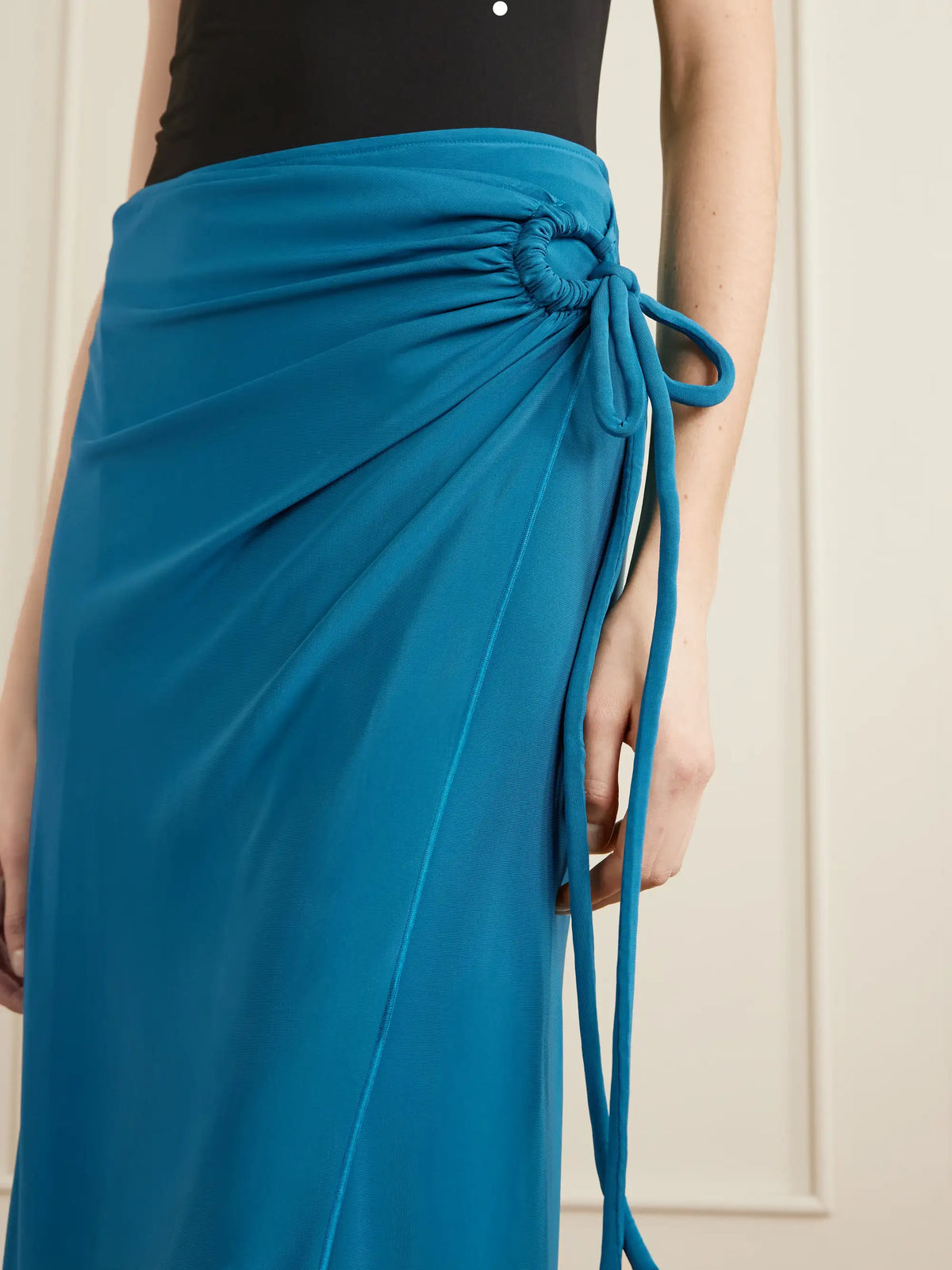Max Mara Beachwear Gathered Jersey Wrap-effect Maxi Skirt